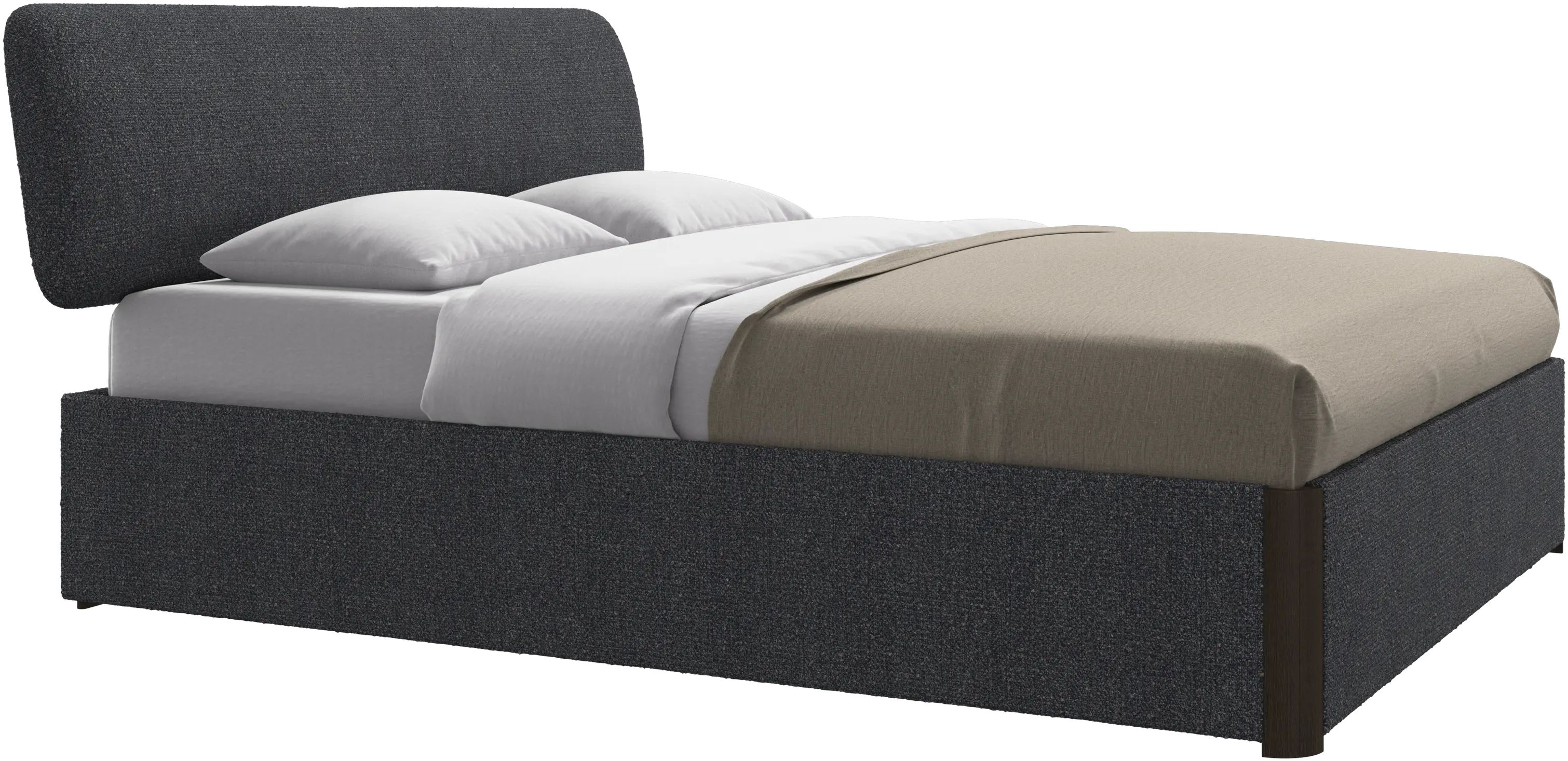 Element cama, cabecero montado en la cama, con láminas y solución de almacenamiento, excl. colchón