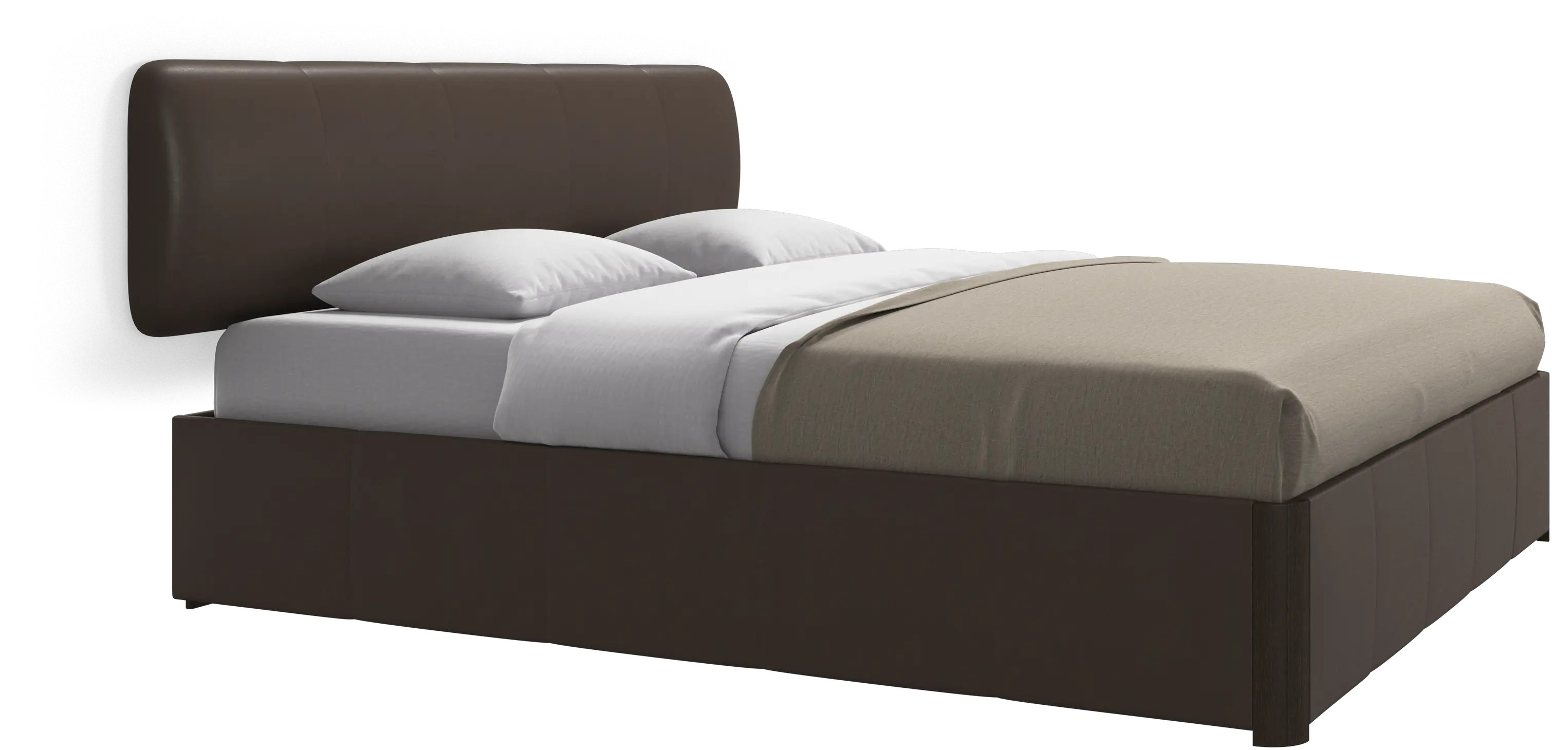 Element bed, wall-mounted headboard, with slats and storage solution, excl. mattress