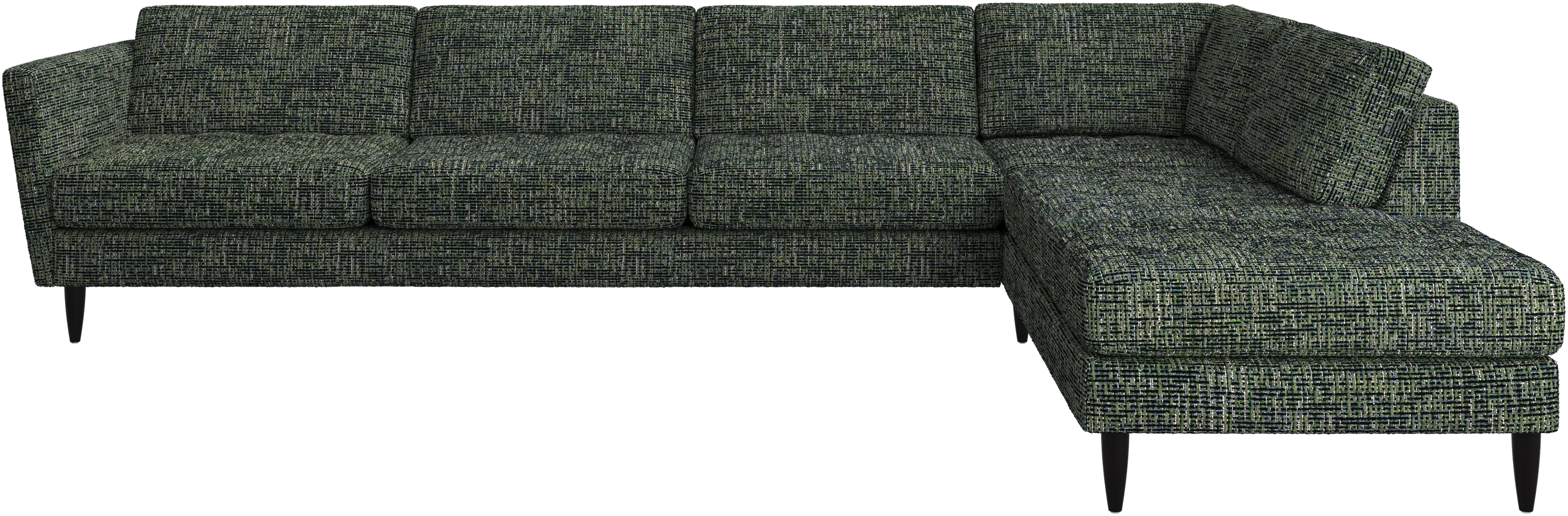 Osaka corner sofa with lounging unit, tufted seat