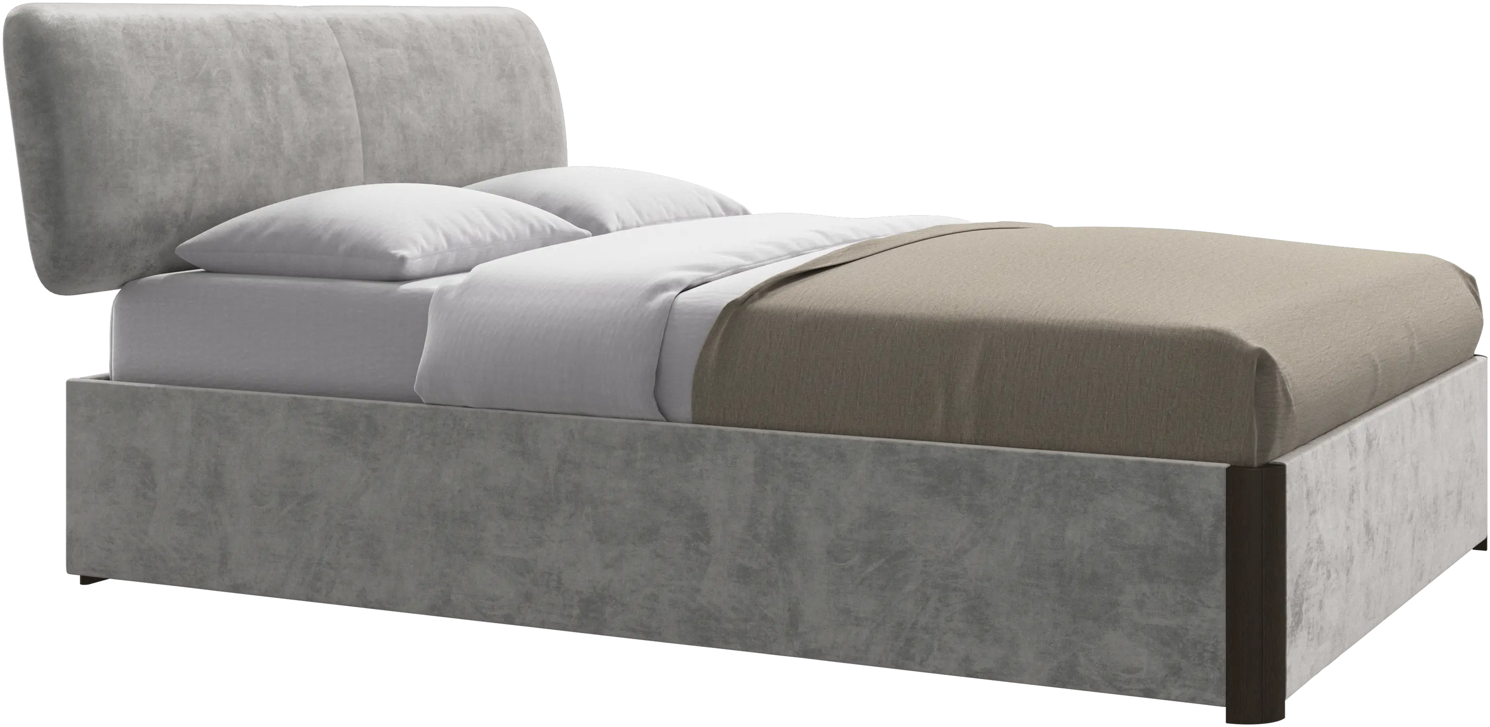 Element bed, bed-mounted headboard, with slats and storage solution, excl. mattress