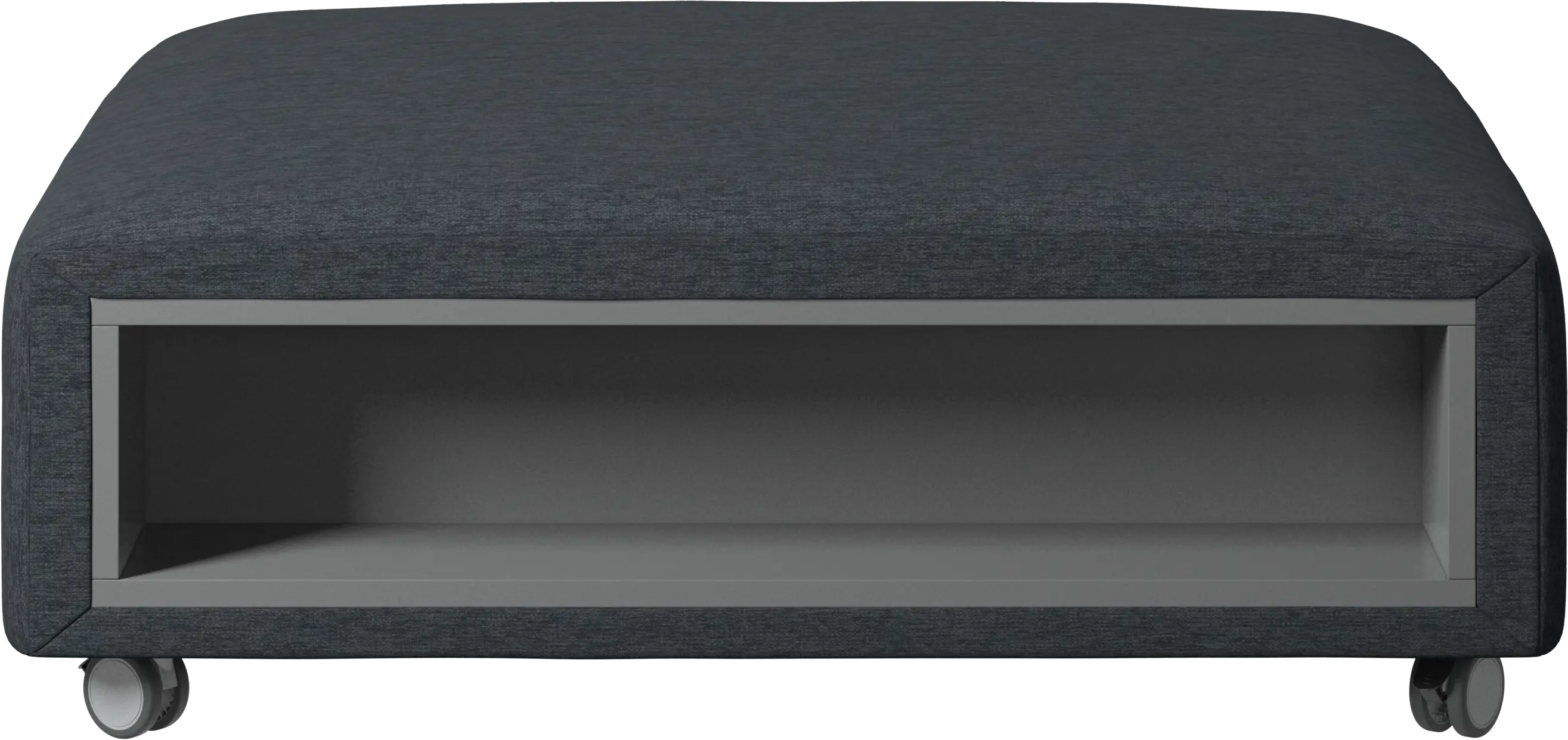 Hampton footstool on wheels with storage left and right sides