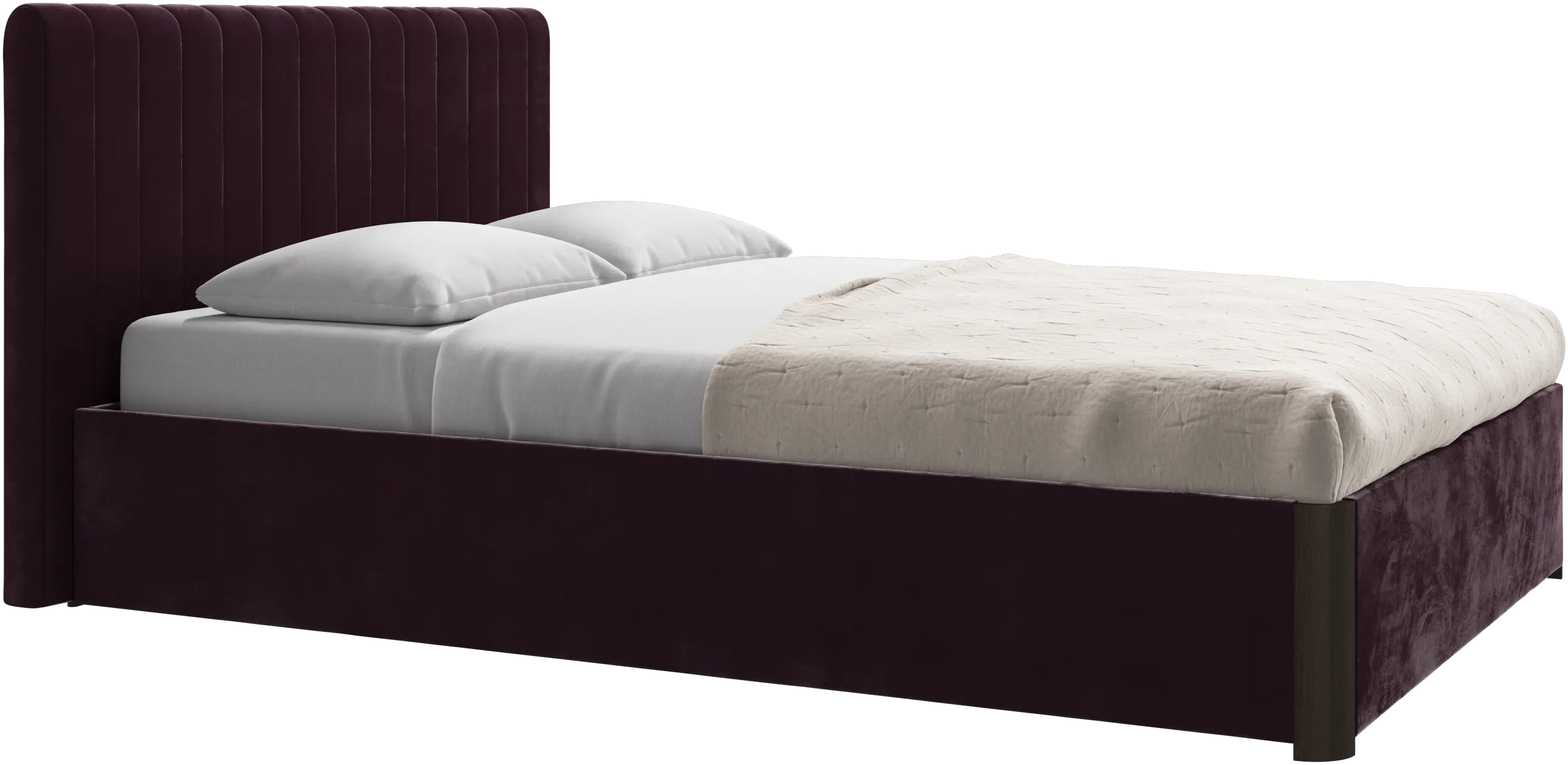 Element bed, bed-mounted headboard, with slats and storage solution, excl. mattress