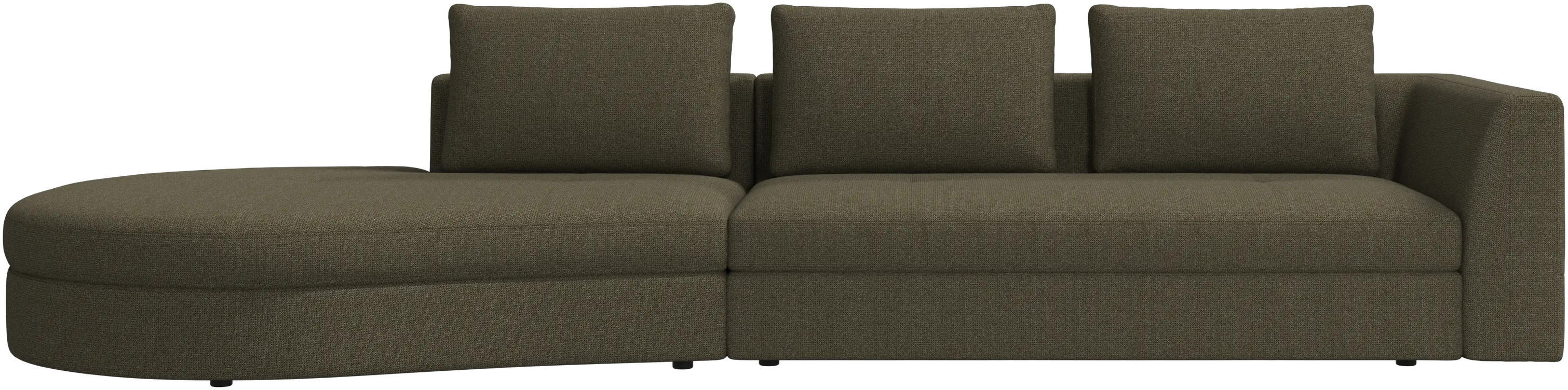 Bergamo sofa with round lounging unit, left