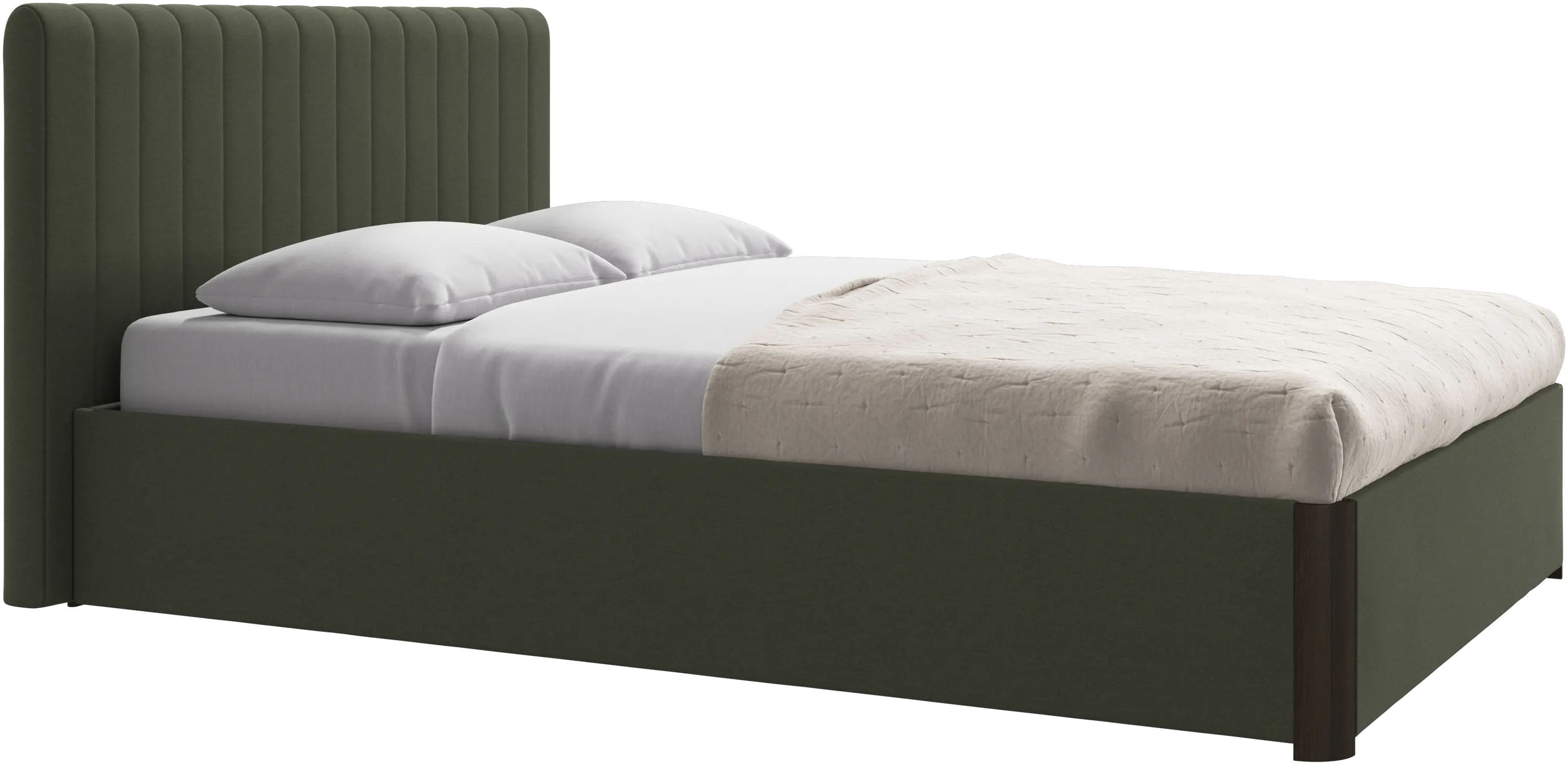 Element bed, bed-mounted headboard, with slats and storage solution, excl. mattress