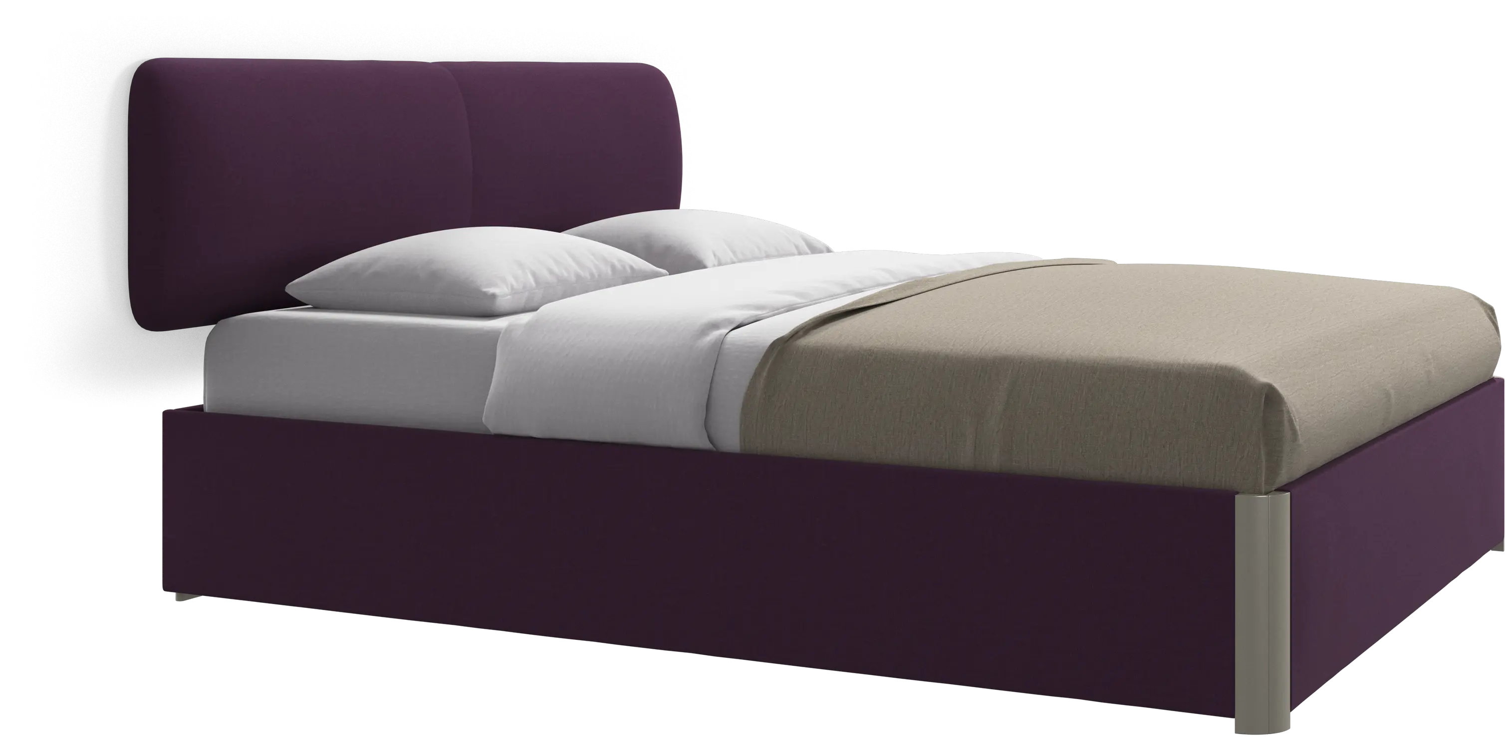 Element lit, tête de lit murale, avec lattes et solution de stockage, excl. matelas