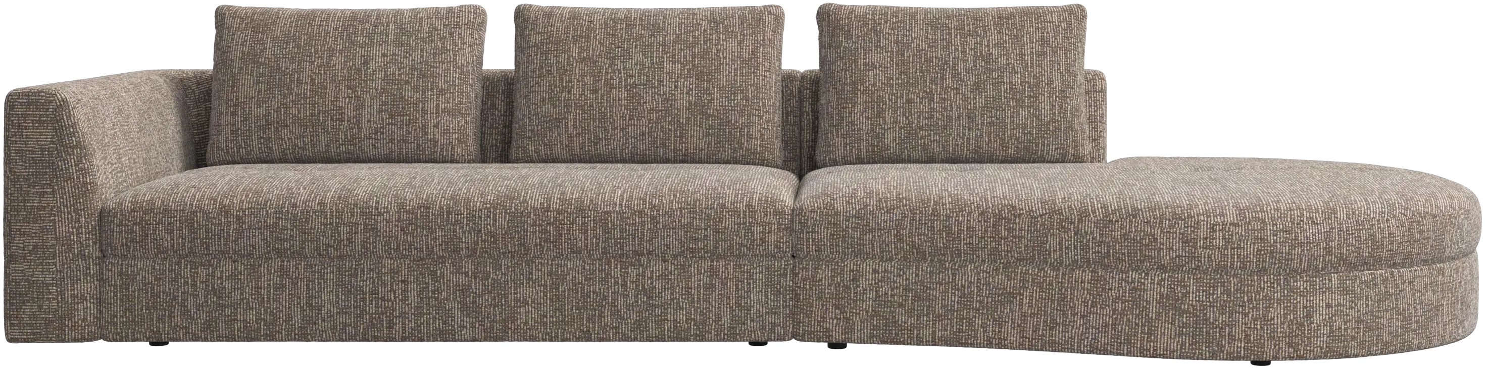 Bergamo sofa with round lounging unit,right