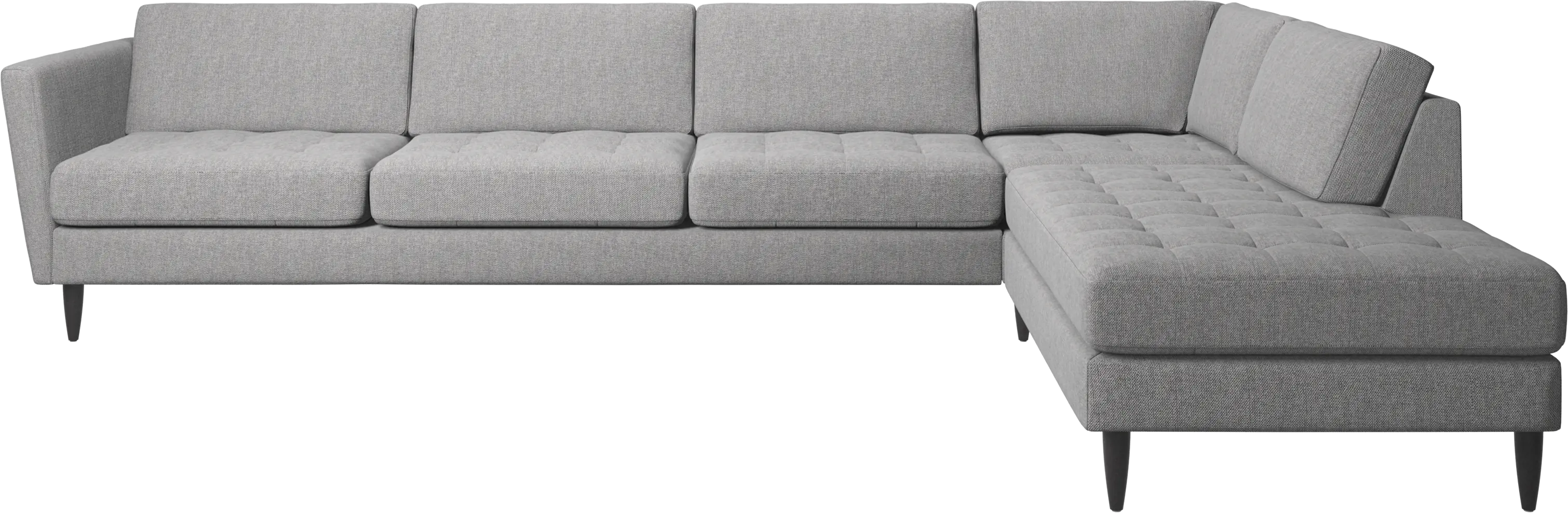 Osaka corner sofa with lounging unit, tufted seat