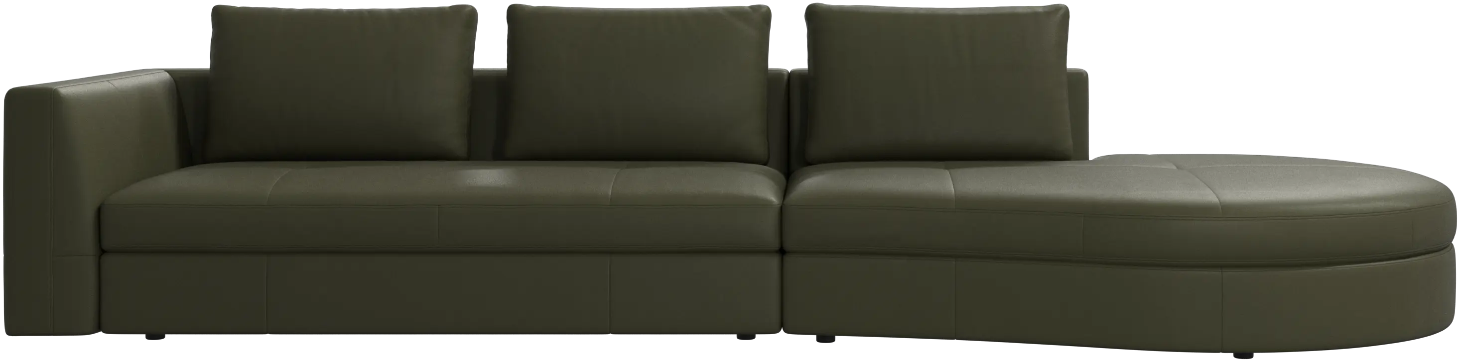 Bergamo sofa with round lounging unit,right