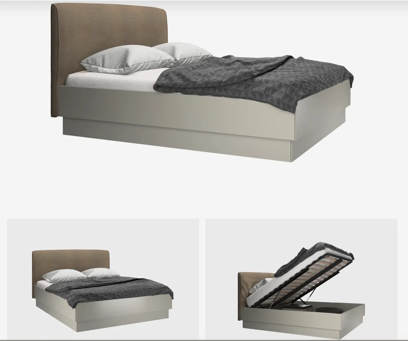 Houston, upholstered bed with storage - OSK 40% OFF