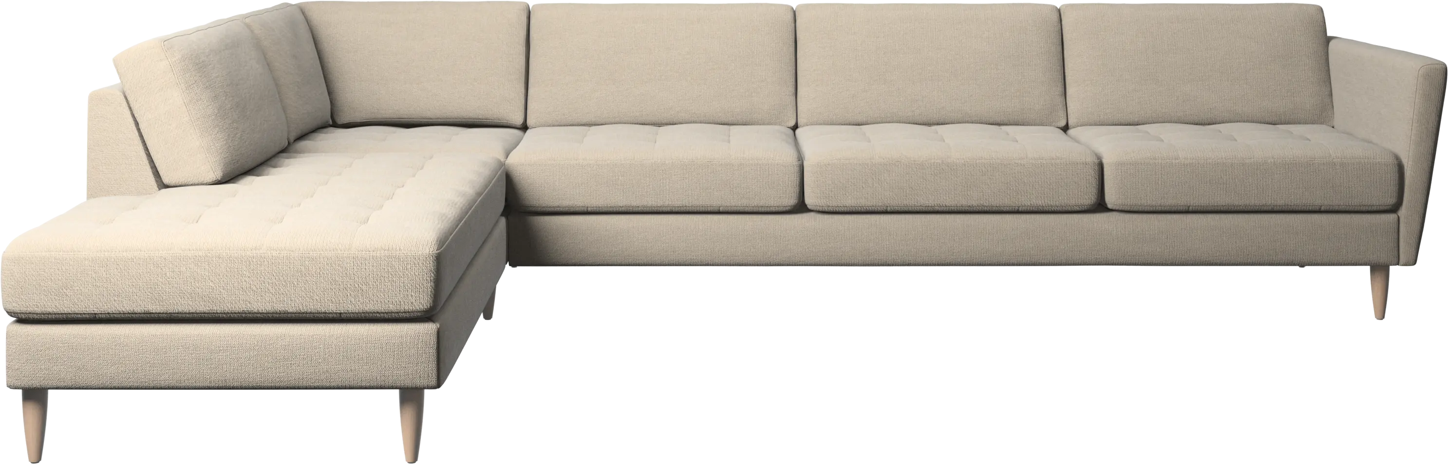 Osaka corner sofa with lounging unit, tufted seat