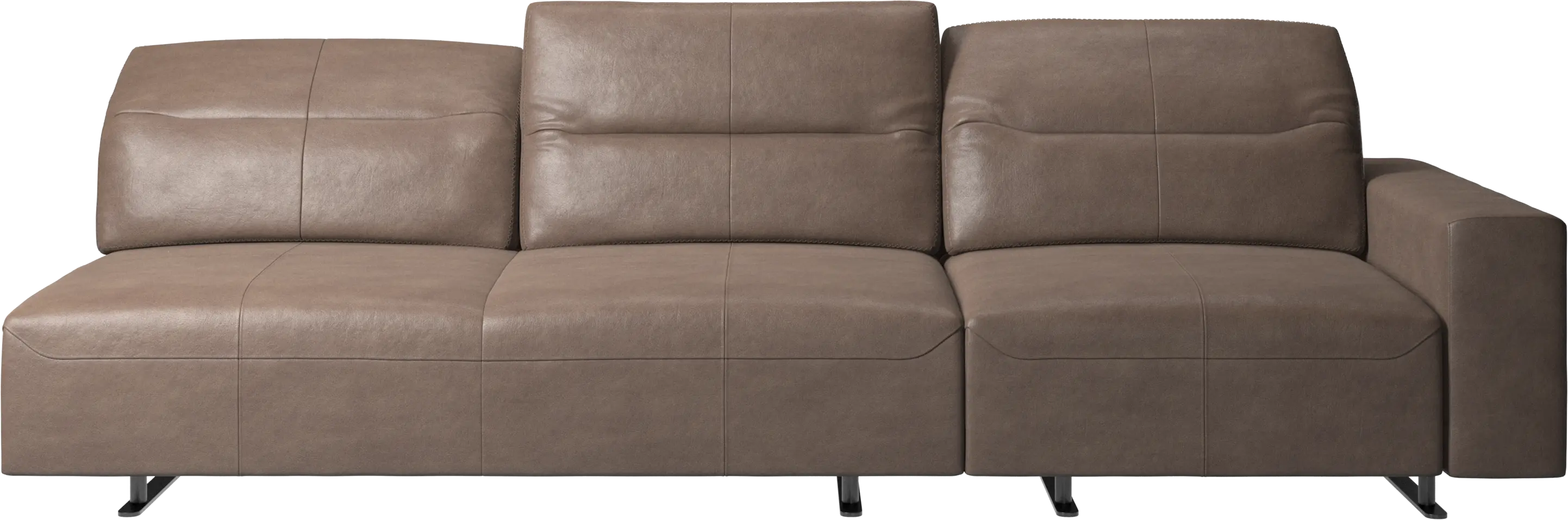 Hampton sofa with adjustable back and storage on the right side