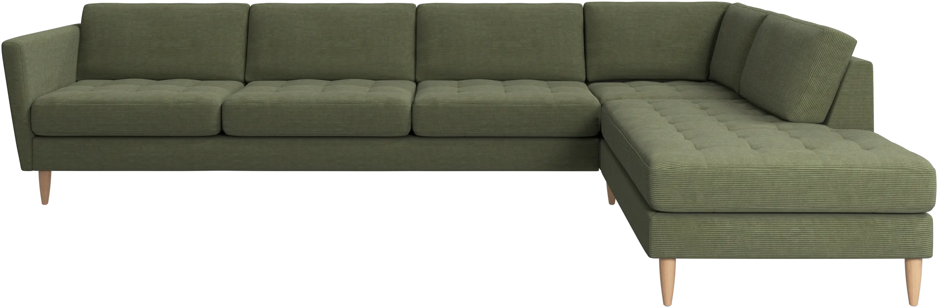Osaka corner sofa with lounging unit, tufted seat