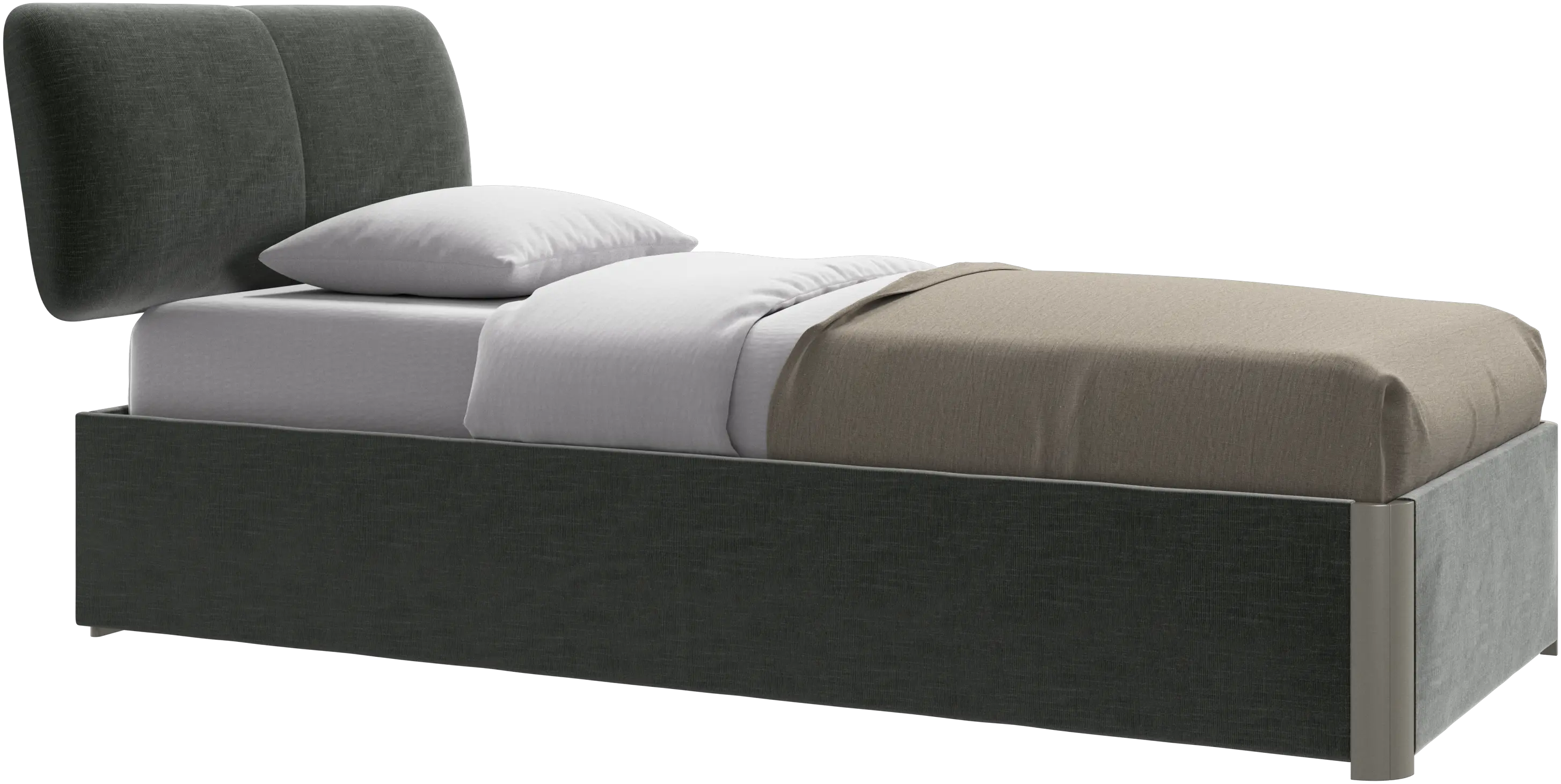 Element cama, cabecero montado en la cama, con láminas y solución de almacenamiento, excl. colchón