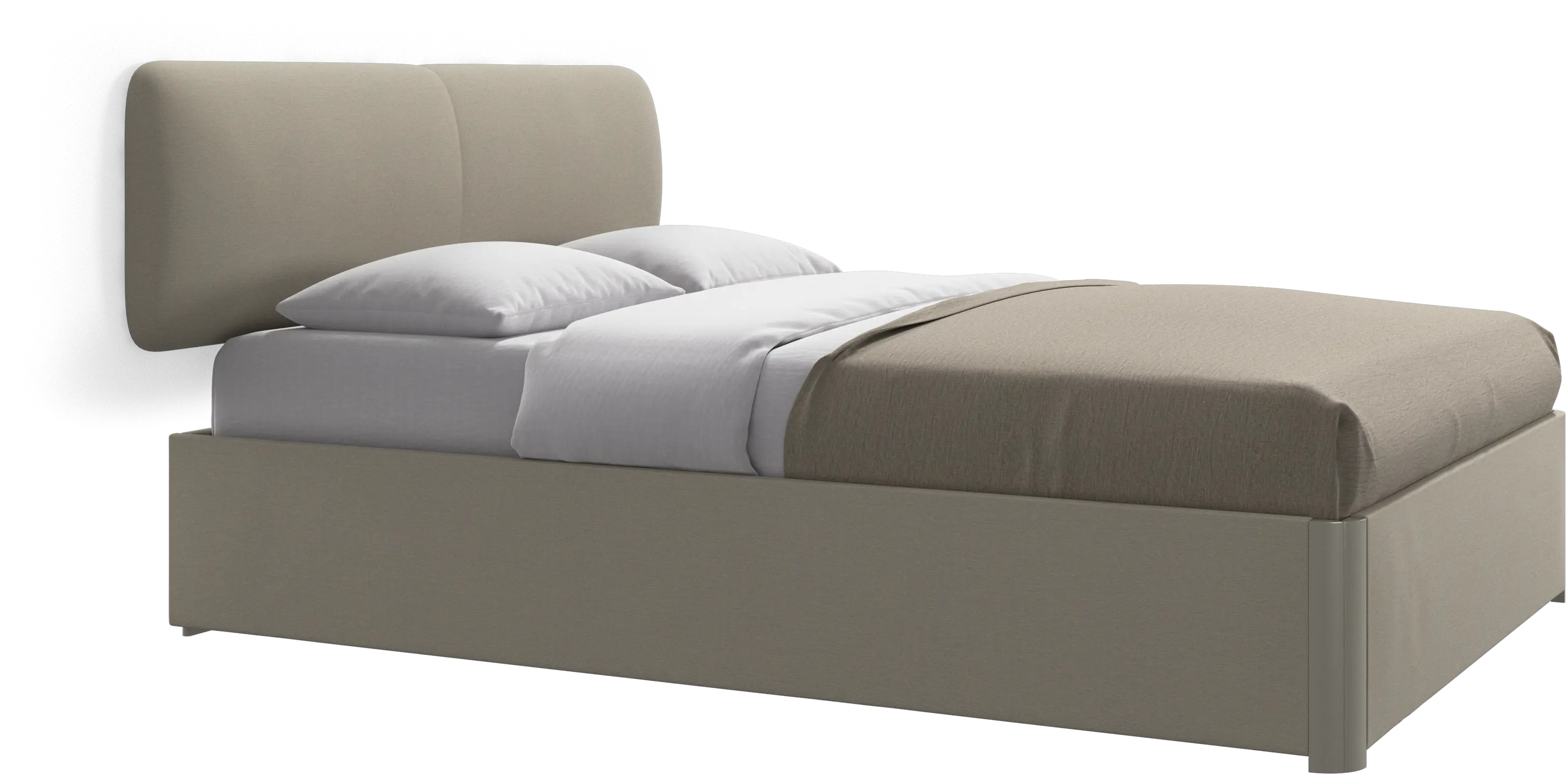 Element cama, cabecero montado en la pared, con láminas y solución de almacenamiento, excl. colchón