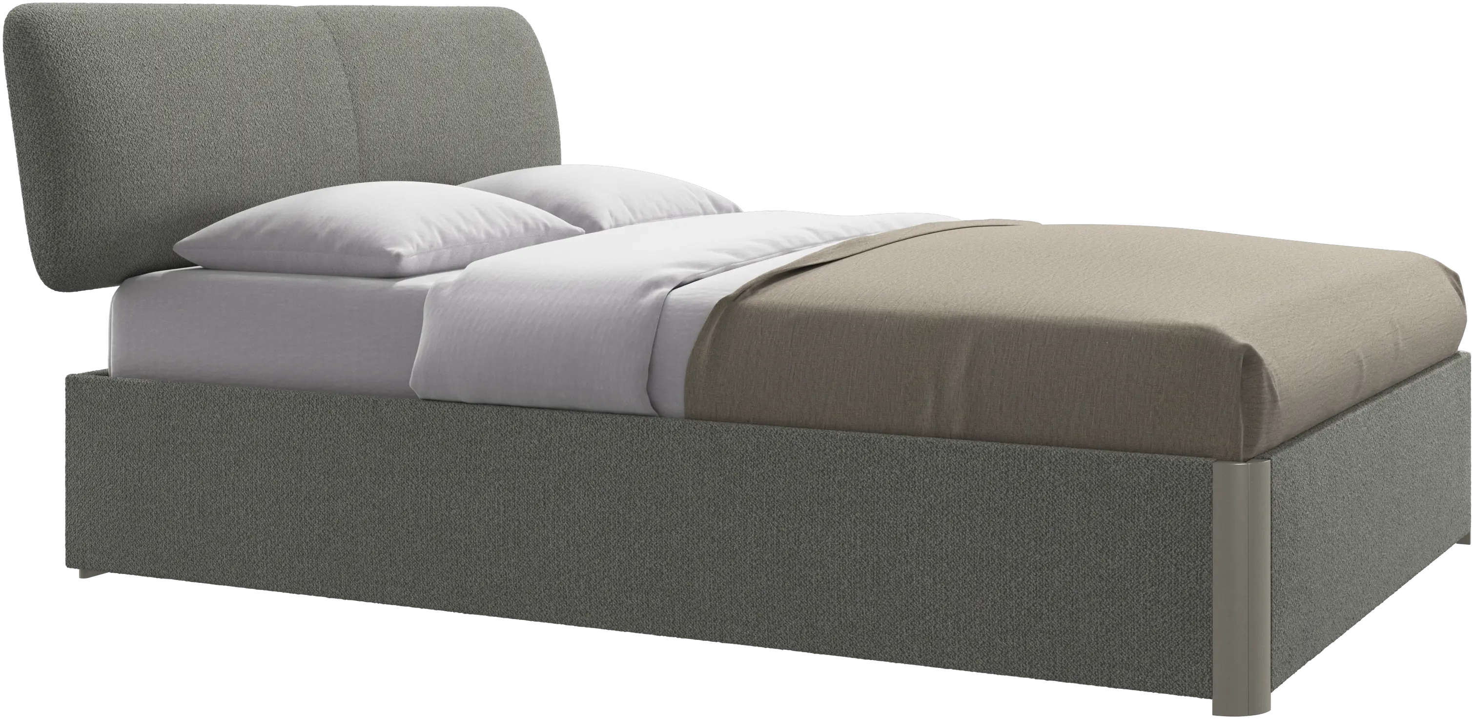 Element bed, bed-mounted headboard, with slats and storage solution, excl. mattress