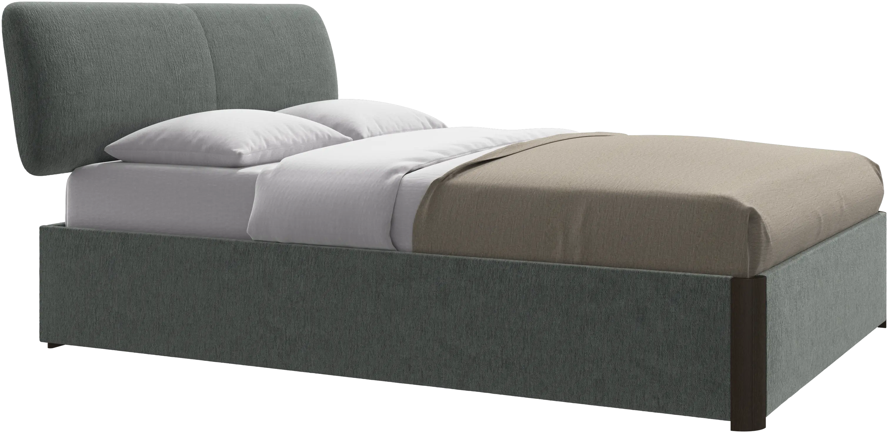 Element bed, bed-mounted headboard, with slats and storage solution, excl. mattress