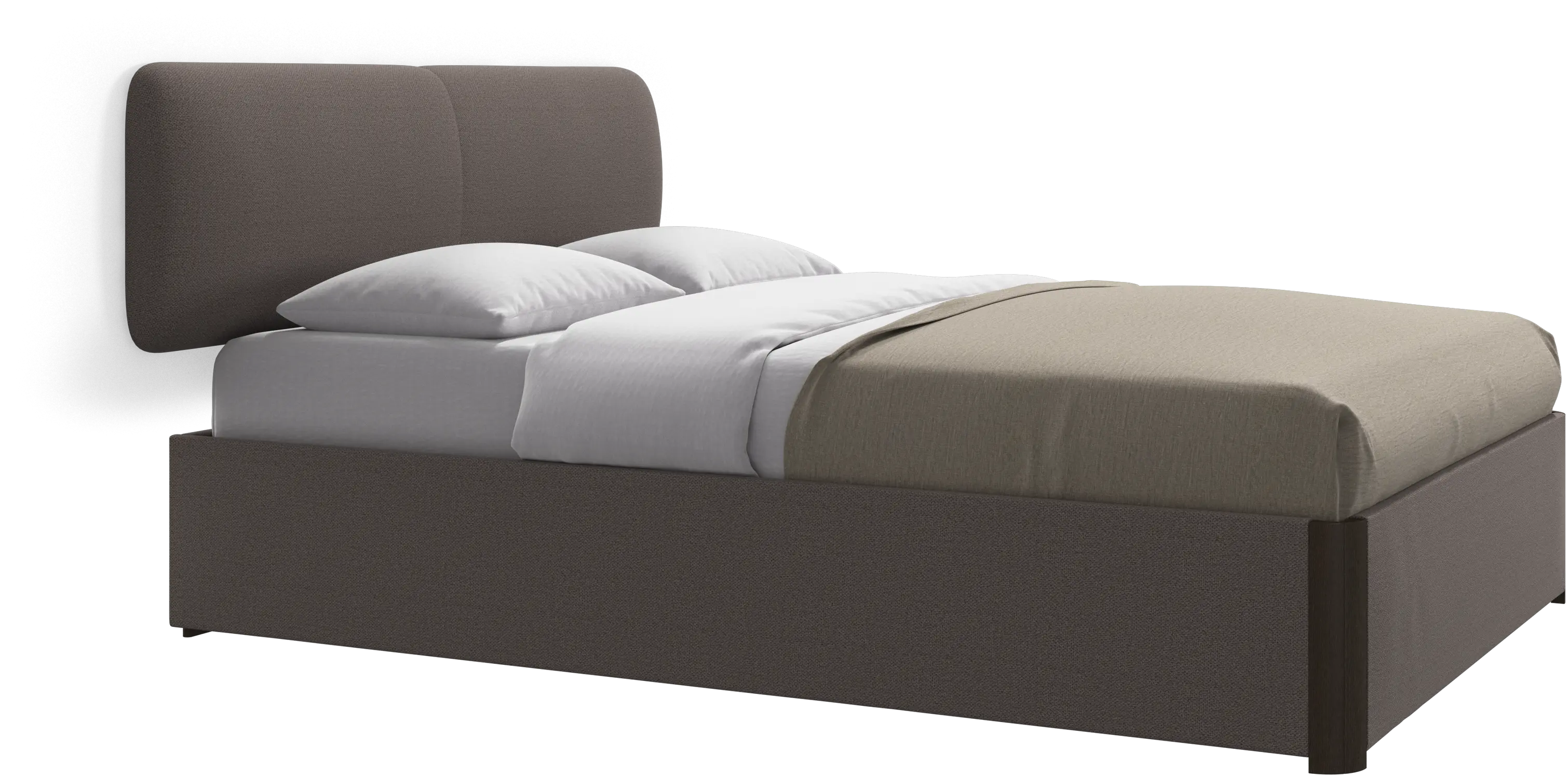Element bed, wall-mounted headboard, with slats and storage solution, excl. mattress