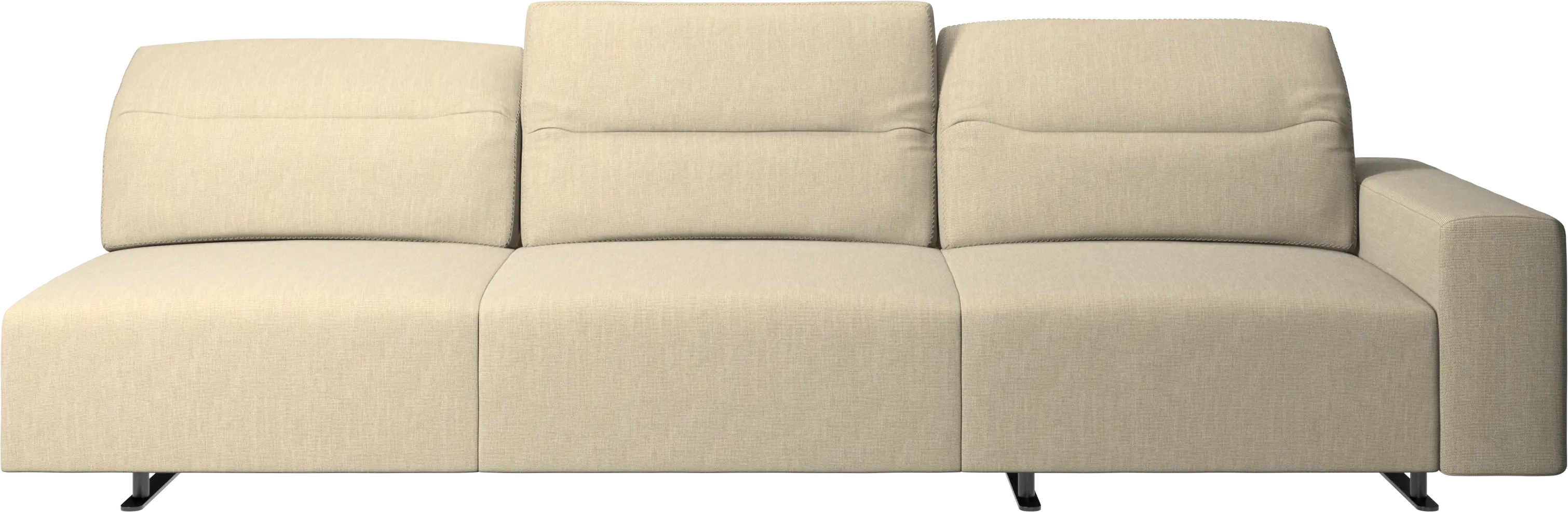 Hampton sofa with adjustable back and storage on the right side