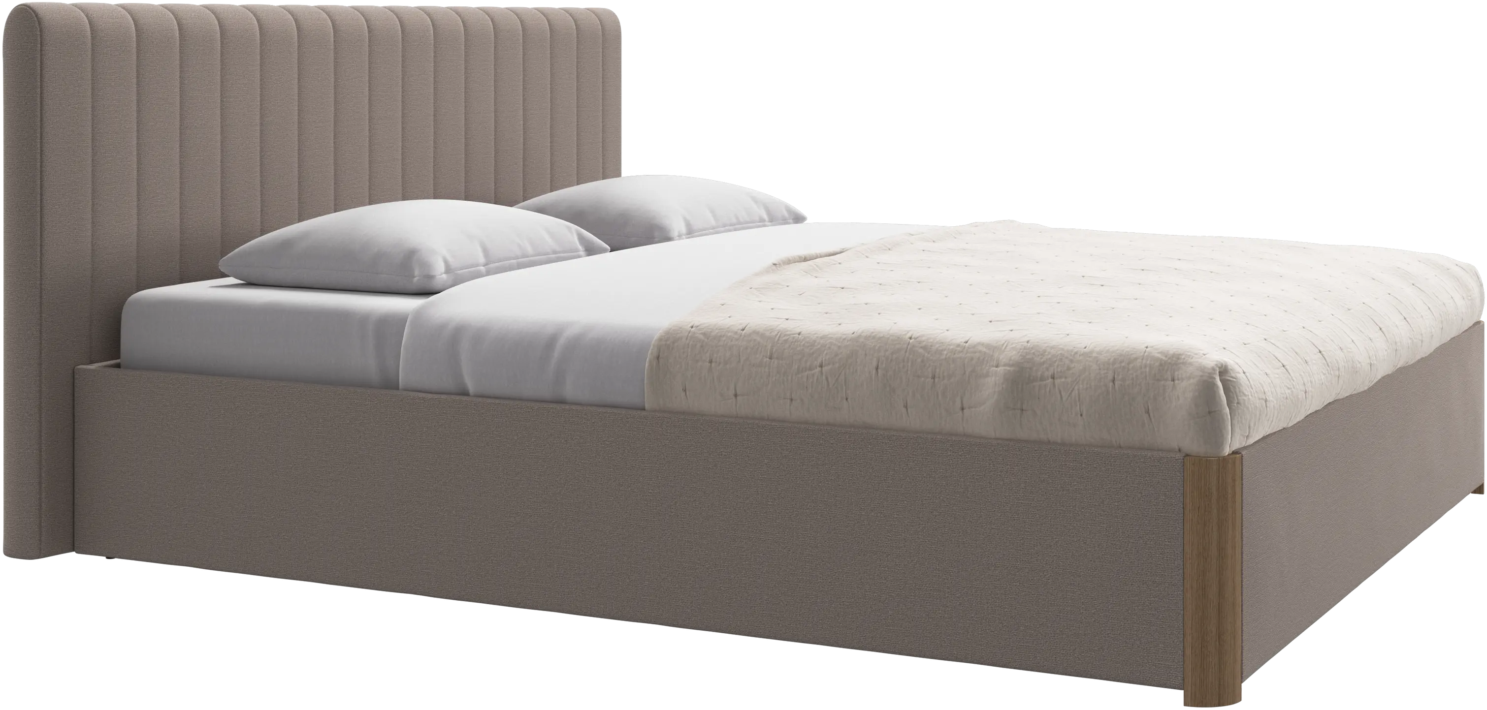 Element bed, bed-mounted headboard, with slats and storage solution, excl. mattress