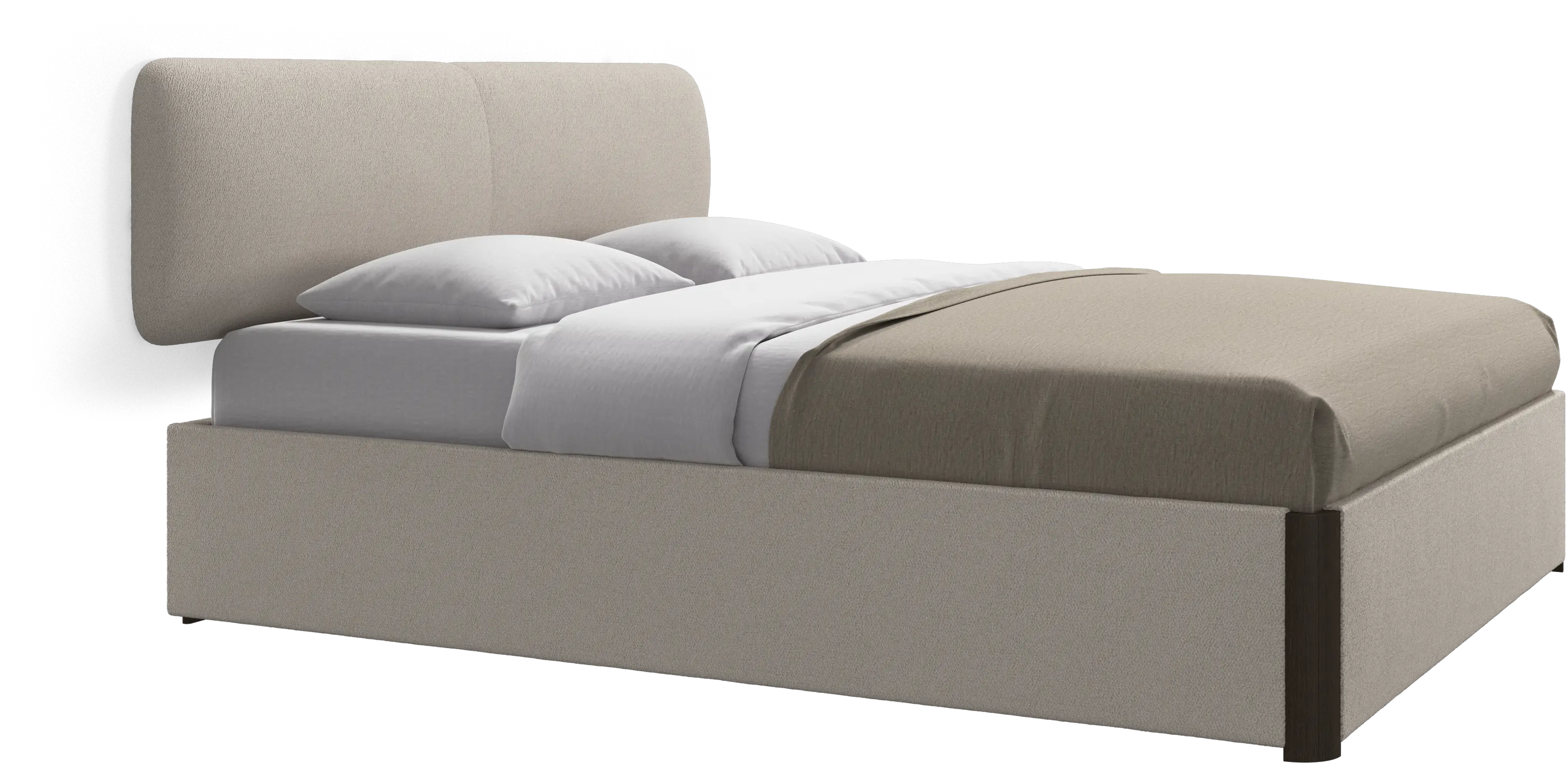 Element bed, wall-mounted headboard, with slats and storage solution, excl. mattress