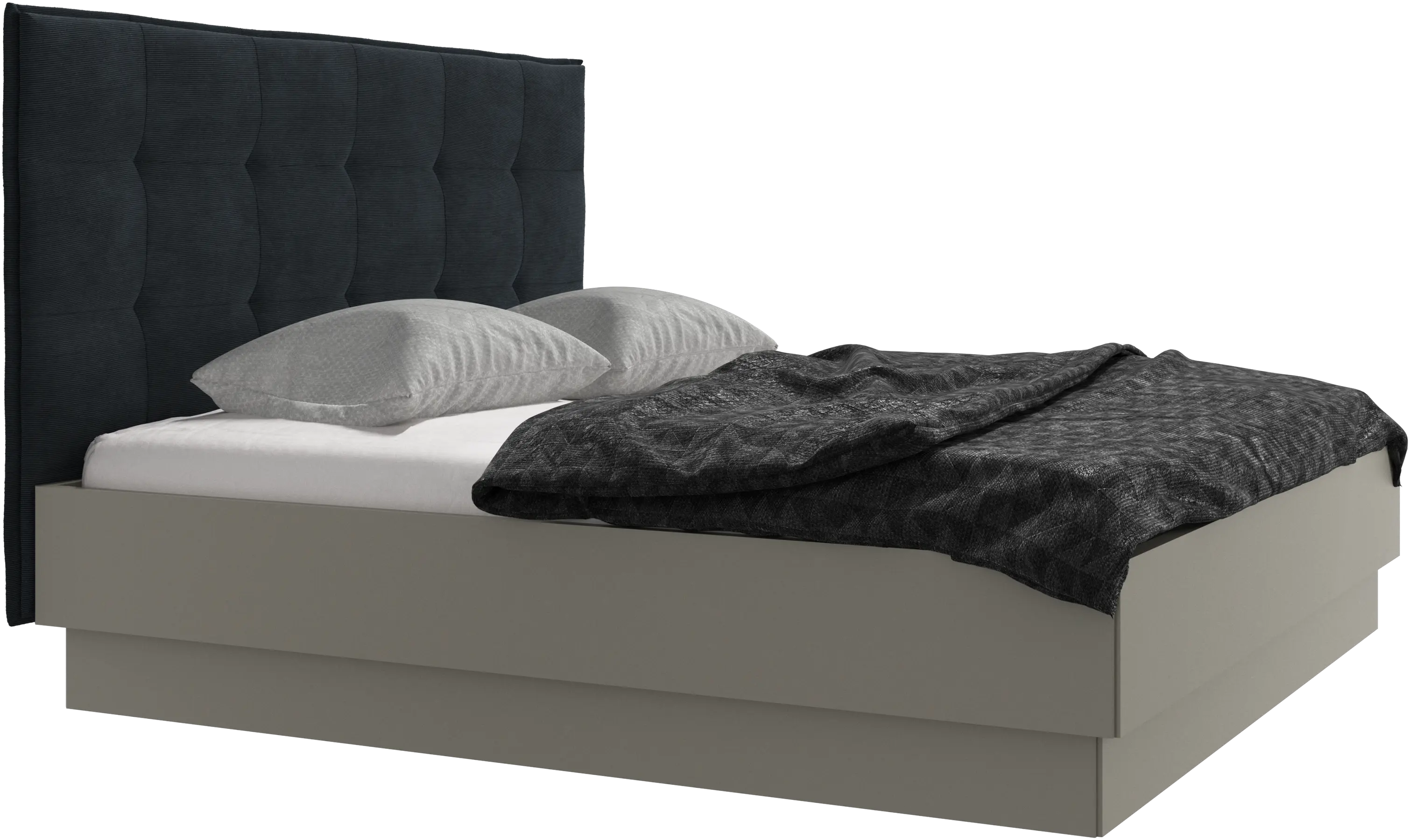 Lugano storage bed with lift-up frame and slats, excl. mattress