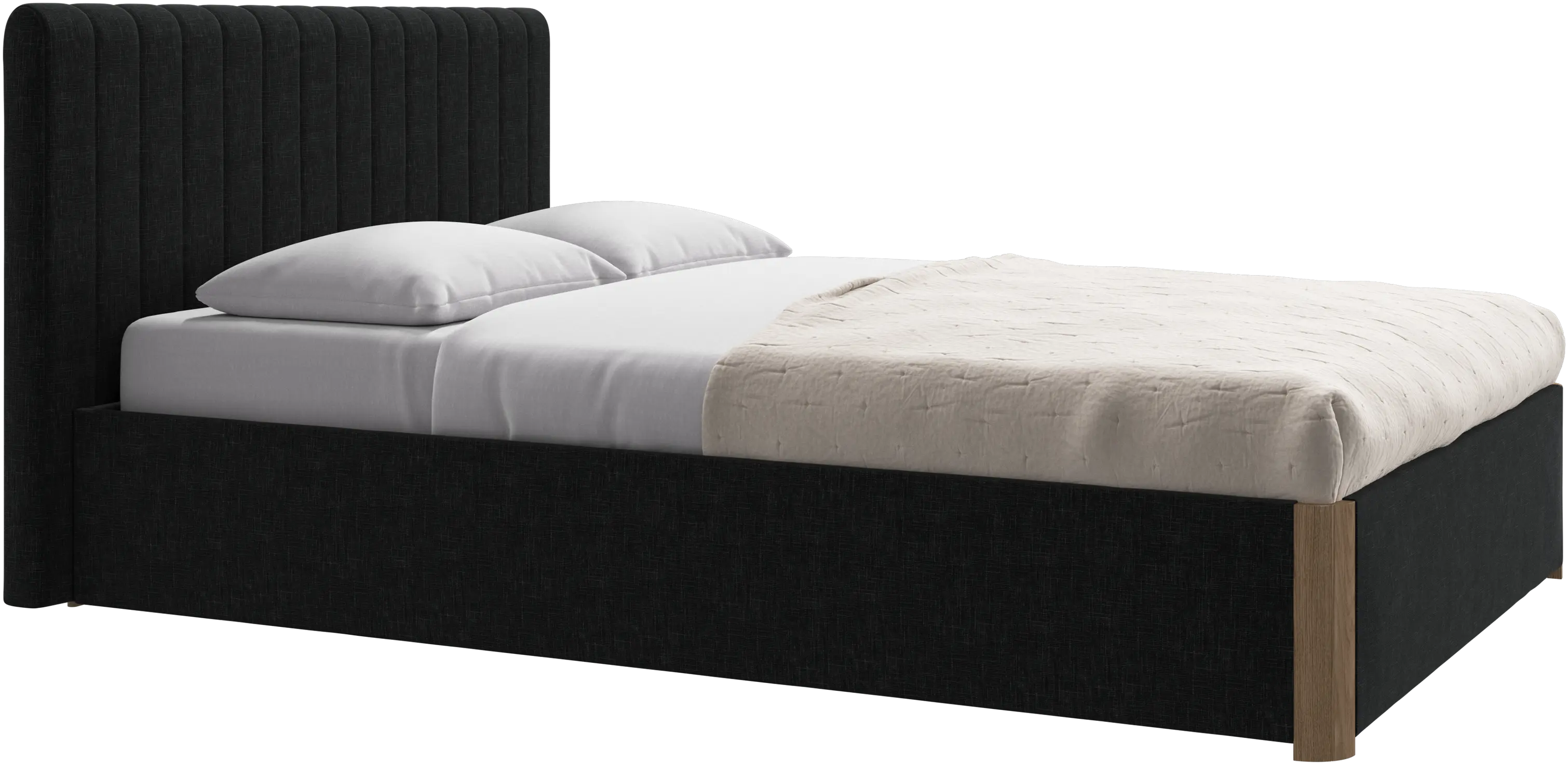Element bed, bed-mounted headboard, with slats and storage solution, excl. mattress