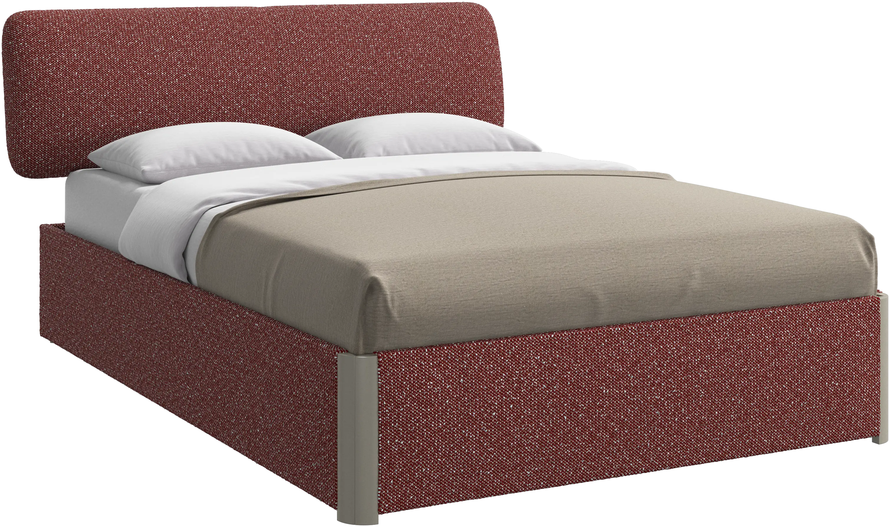 Element bed, bed-mounted headboard, with slats and storage solution, excl. mattress