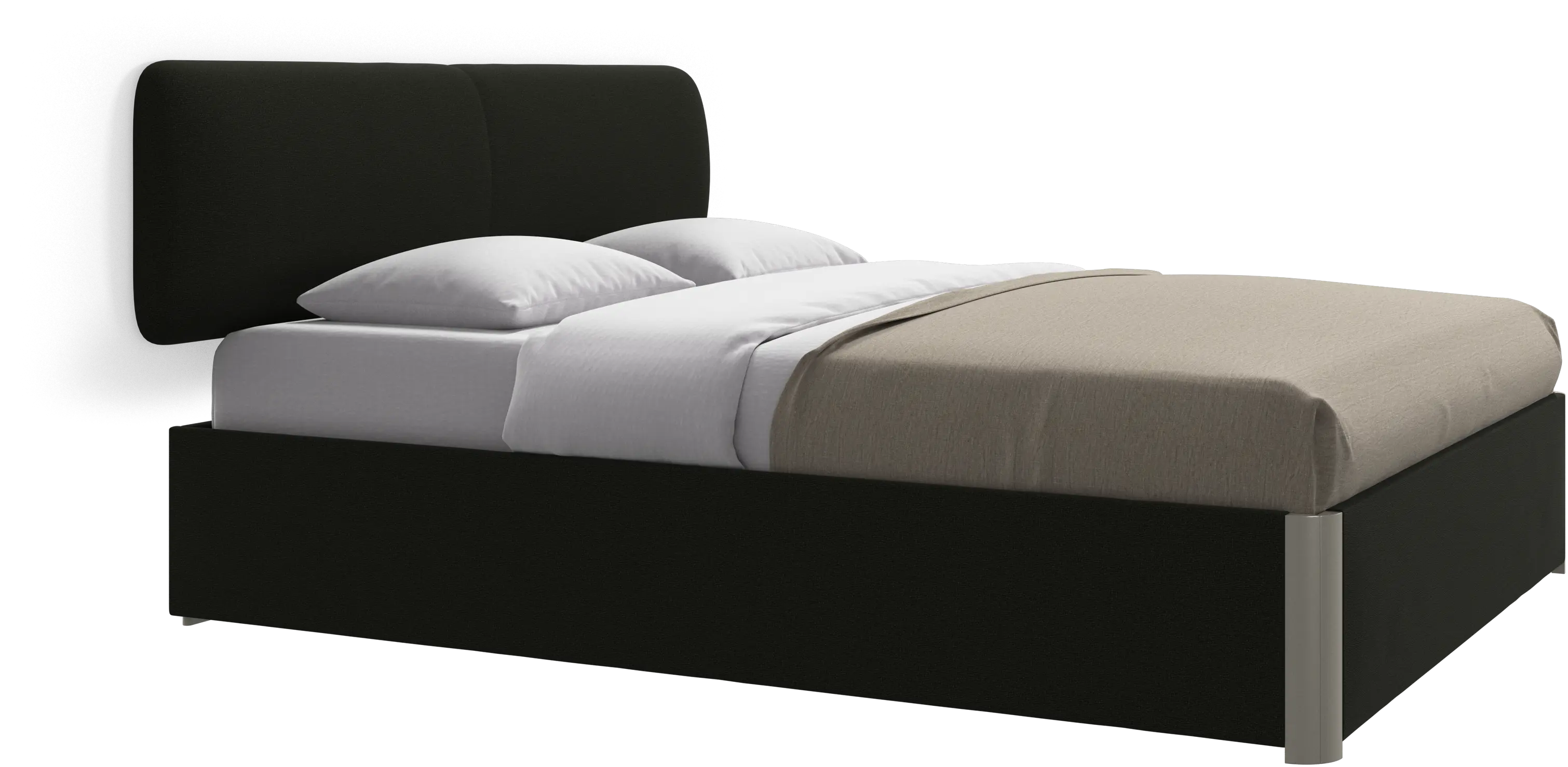 Element bed, wall-mounted headboard, with slats and storage solution, excl. mattress