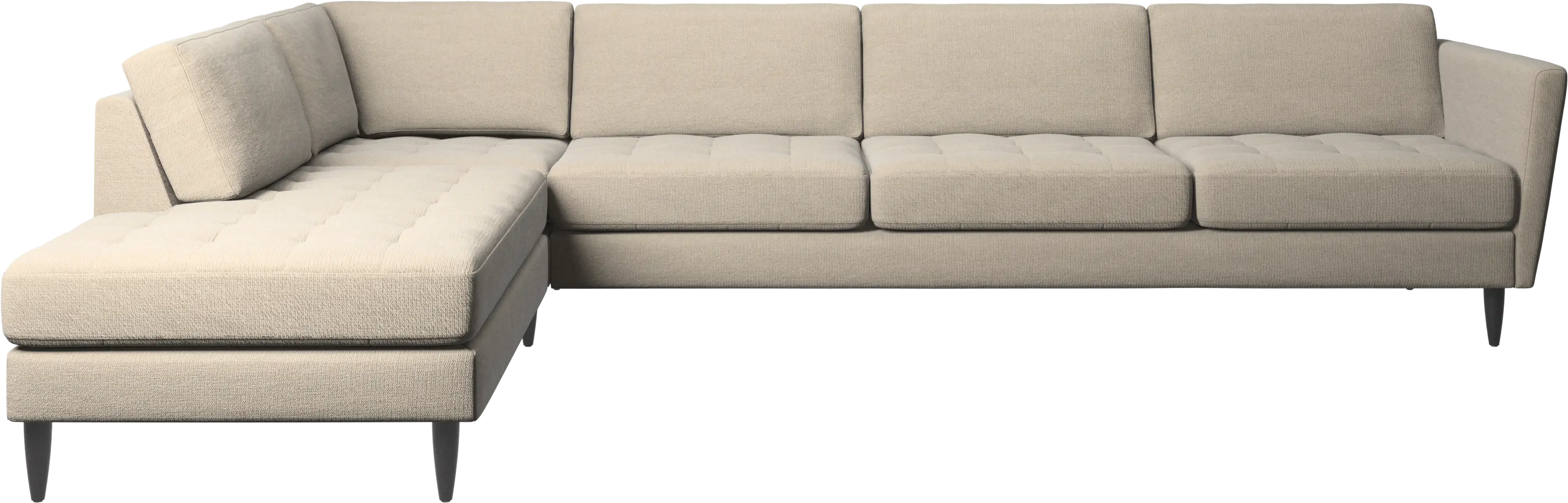 Osaka corner sofa with lounging unit, tufted seat