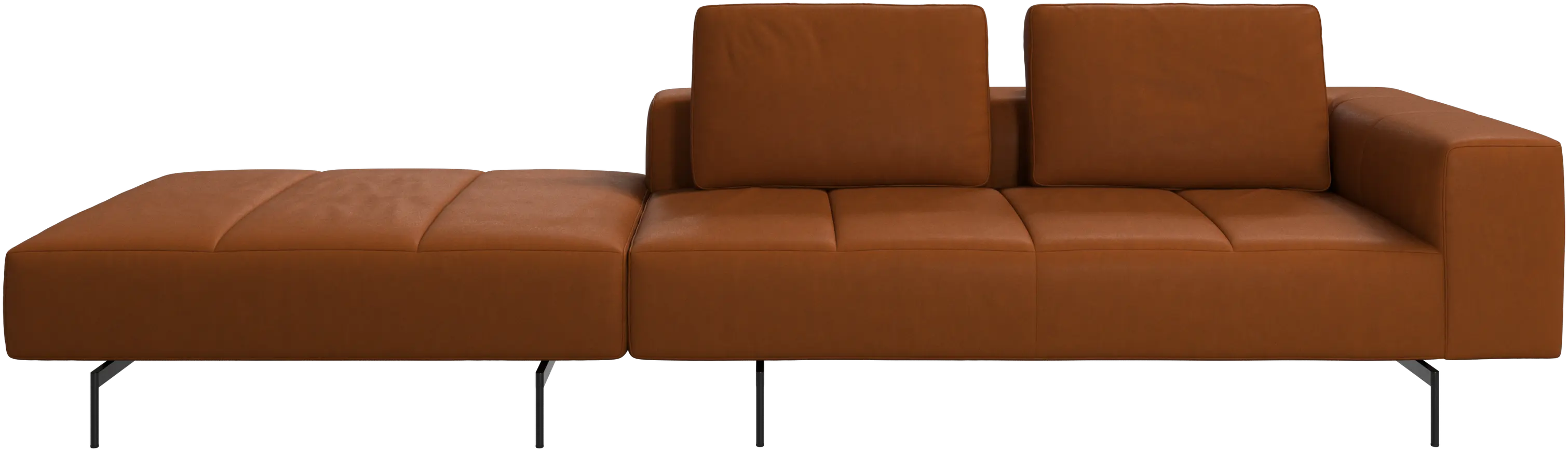 Amsterdam sofa with pouf on right side