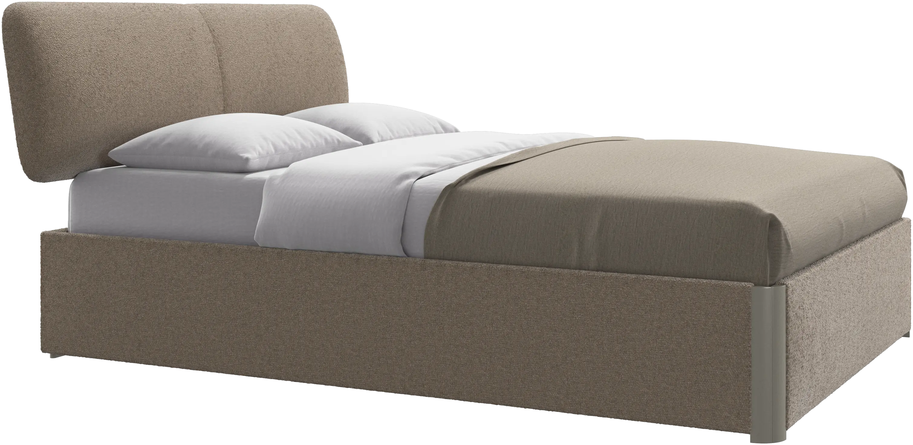Element cama, cabecero montado en la cama, con láminas y solución de almacenamiento, excl. colchón