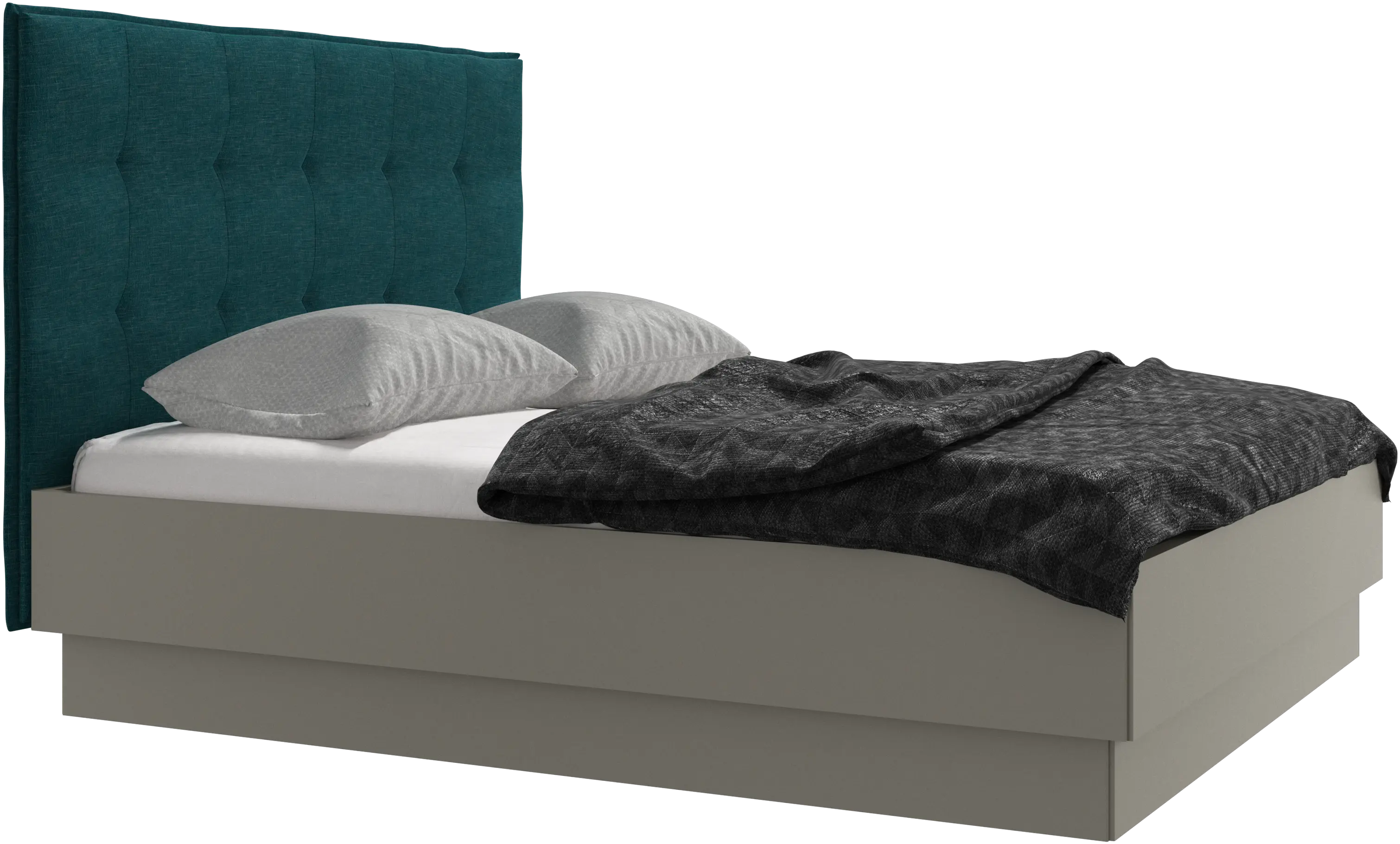 Lugano storage bed with lift-up frame and slats, excl. mattress