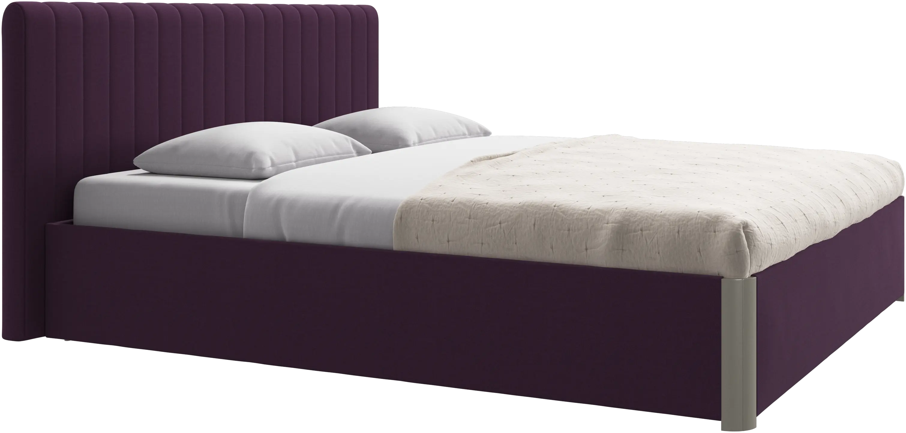 Element bed, bed-mounted headboard, with slats and storage solution, excl. mattress