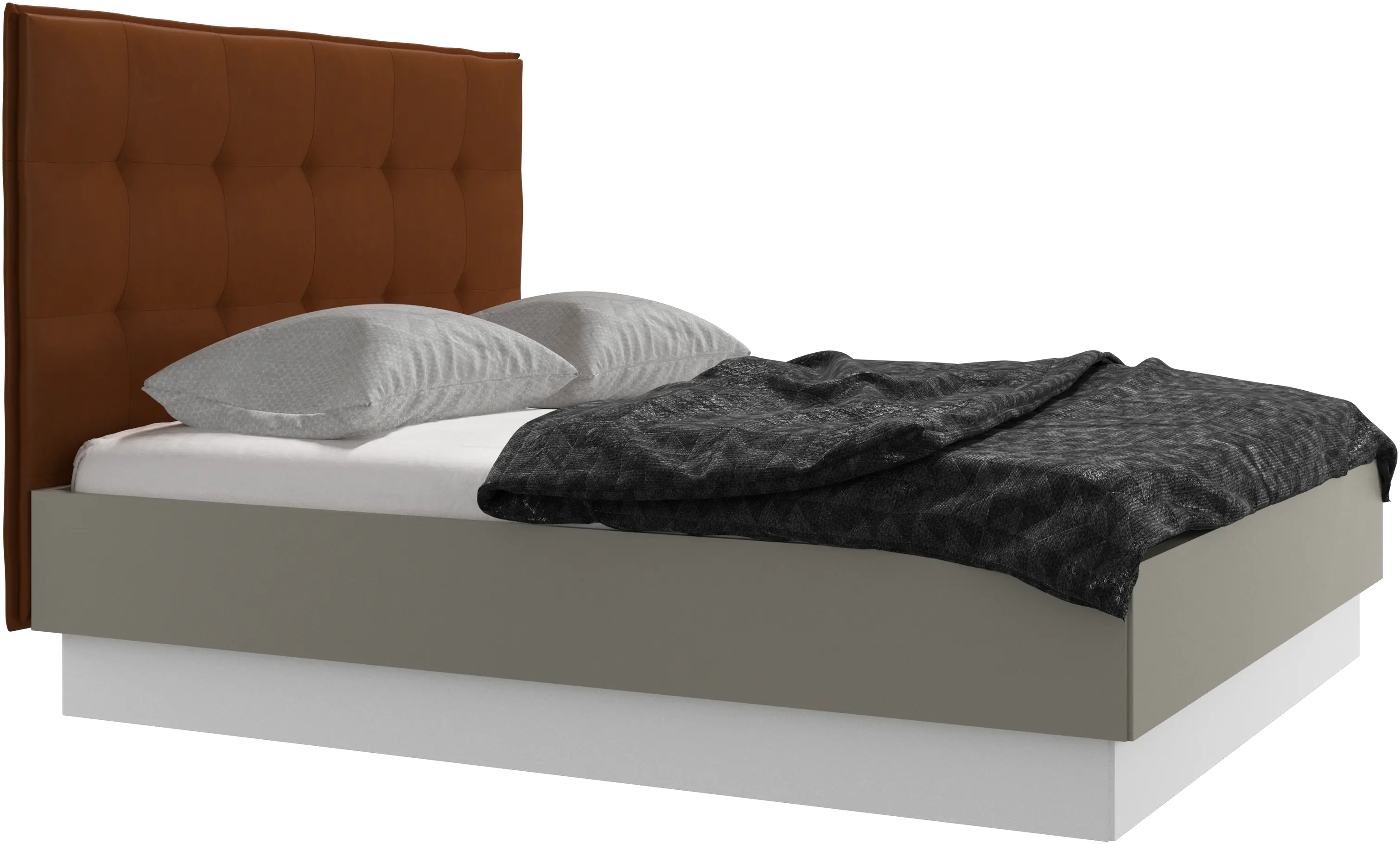 Lugano storage bed with lift-up frame and slats, excl. mattress