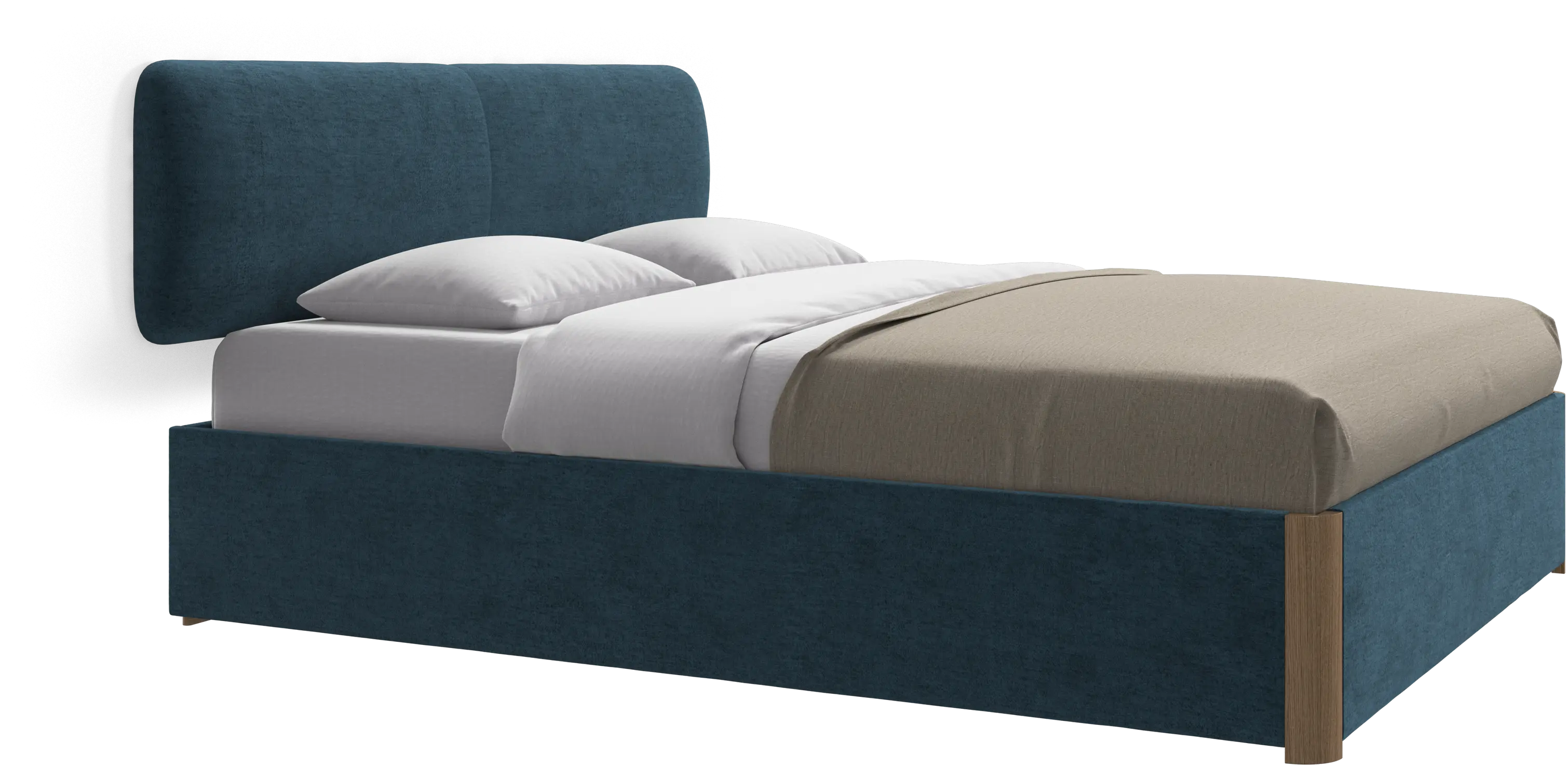 Element bed, wall-mounted headboard, with slats and storage solution, excl. mattress
