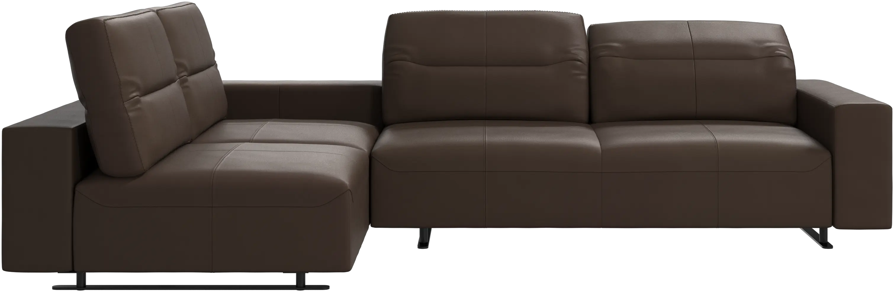 Hampton corner sofa with adjustable back and storage on right side
