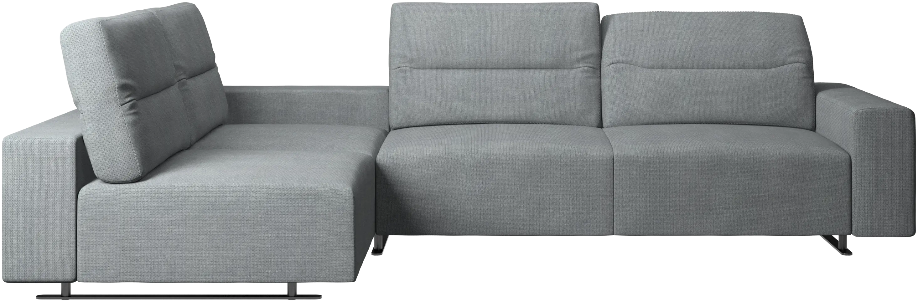 Hampton コーナーソファ アジャスタブルバック&ライトサイド収納付き