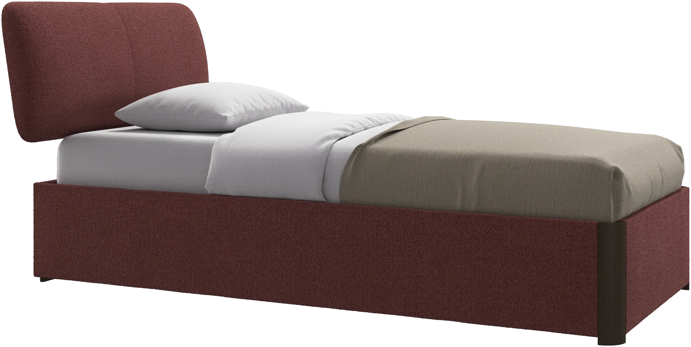 Element bed, bed-mounted headboard, with slats and storage solution, excl. mattress