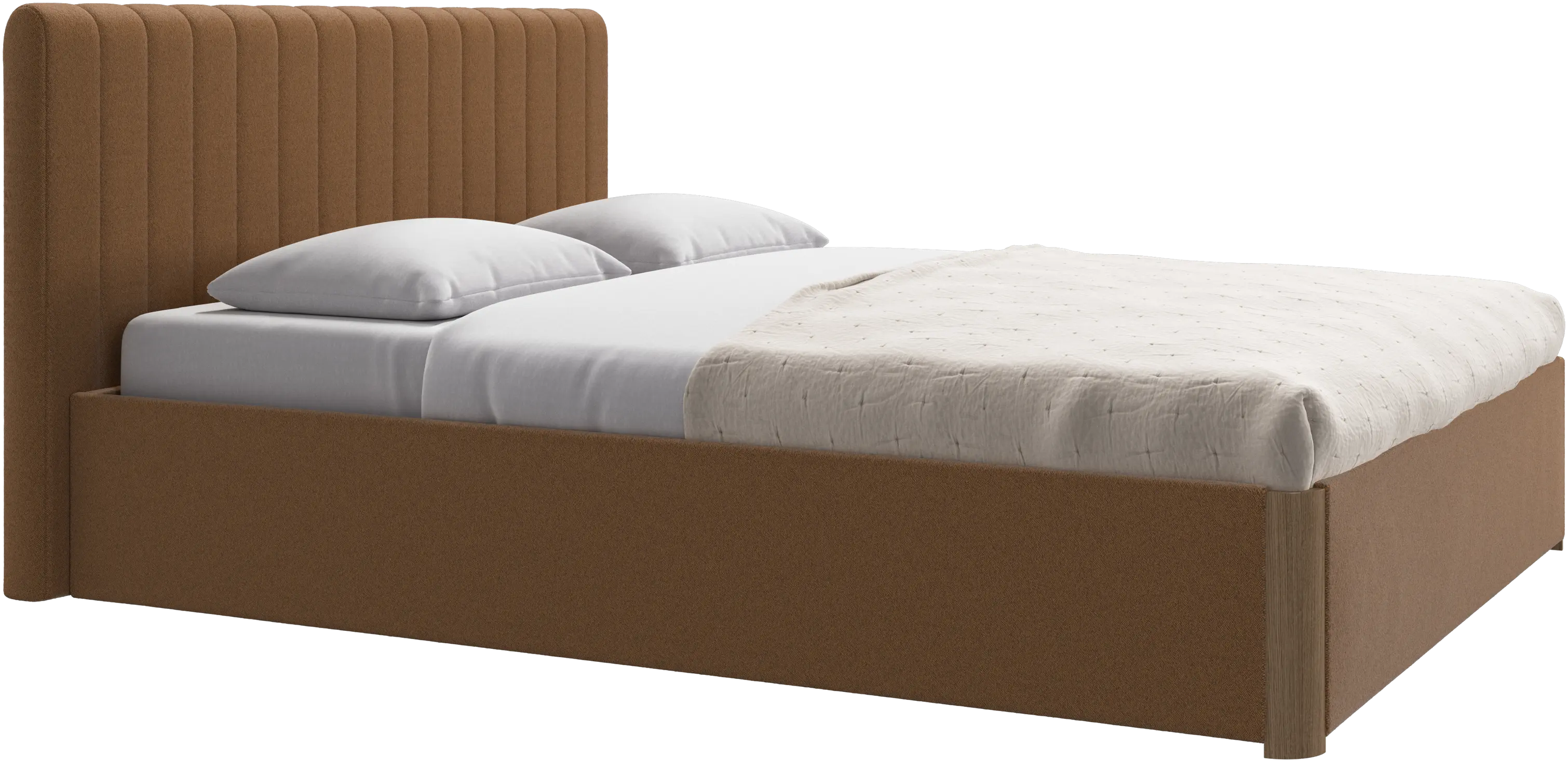 Element bed, bedgemonteerd hoofdbord, met latten en opbergoplossing, excl. matras