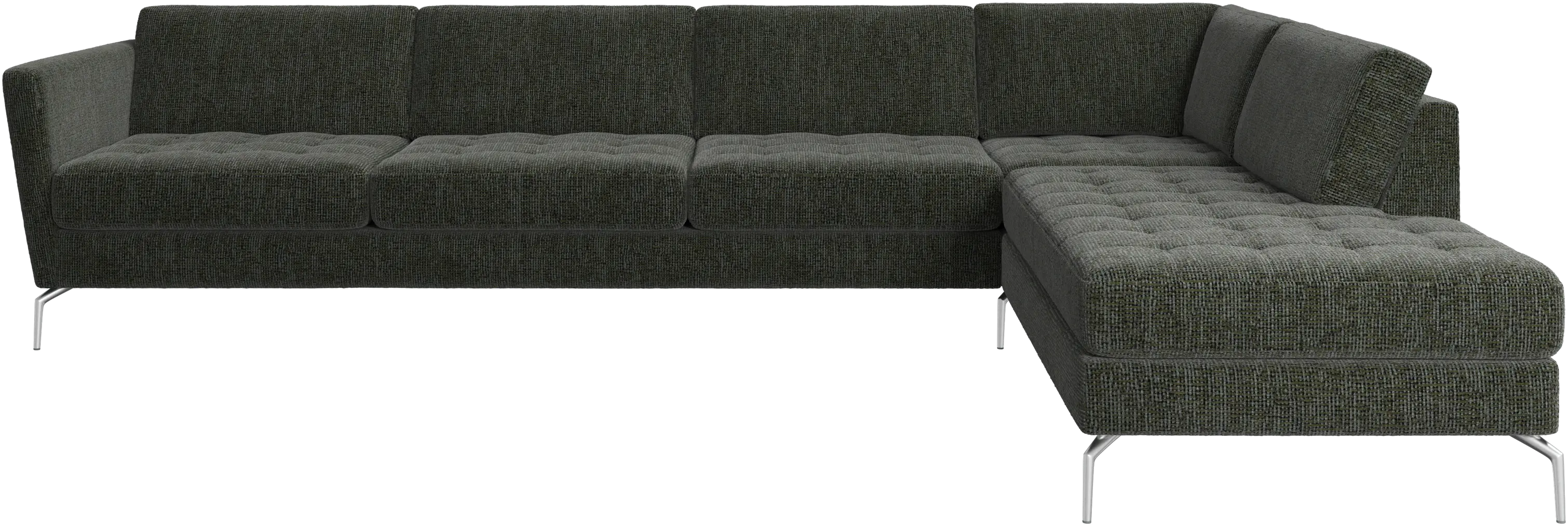 Osaka corner sofa with lounging unit, tufted seat