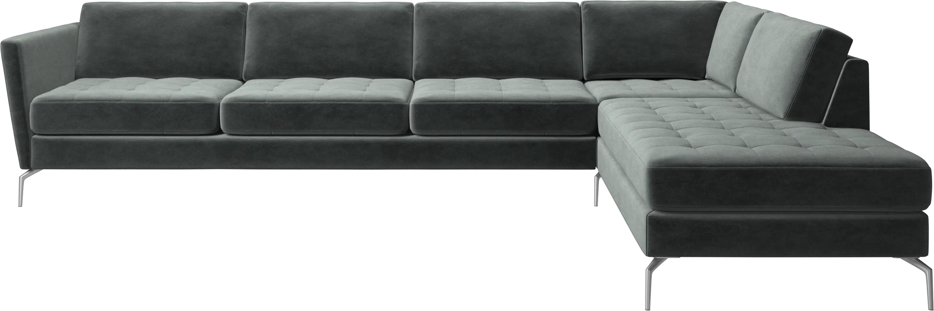 Osaka corner sofa with lounging unit, tufted seat