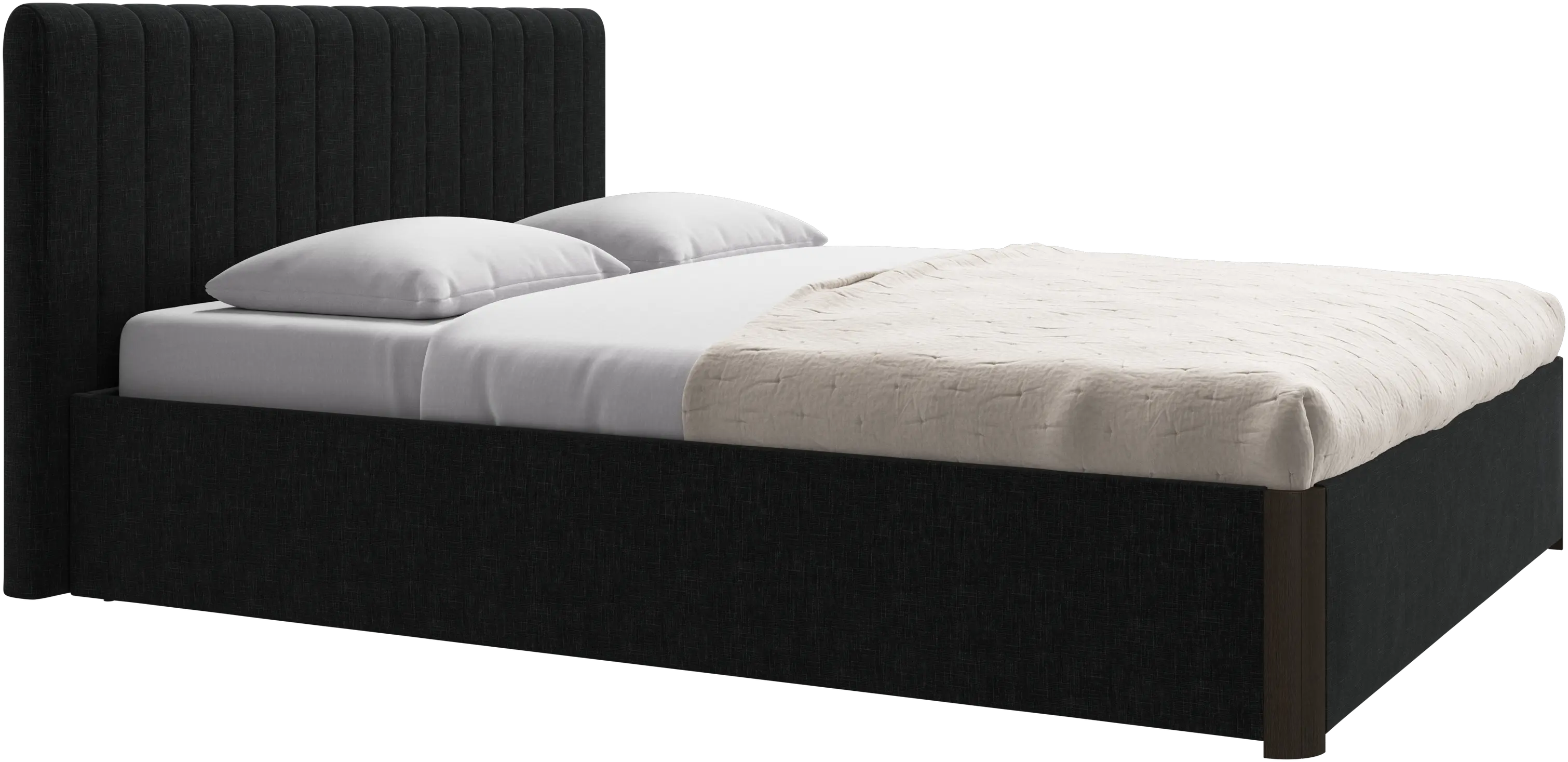 Element bed, bed-mounted headboard, with slats and storage solution, excl. mattress