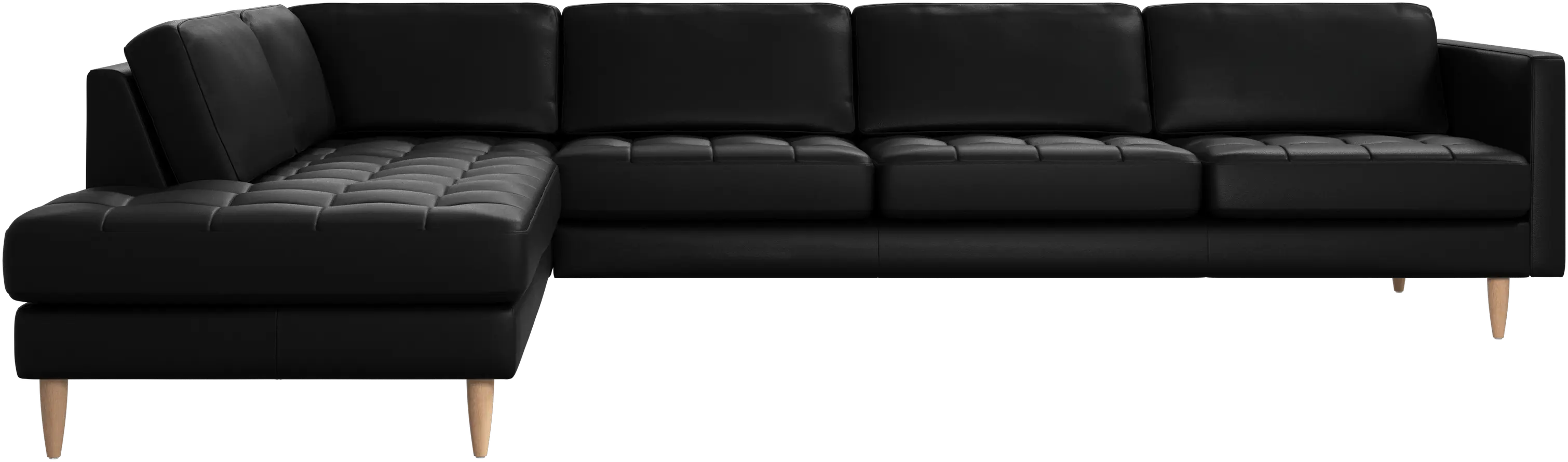 Osaka corner sofa with lounging unit, tufted seat