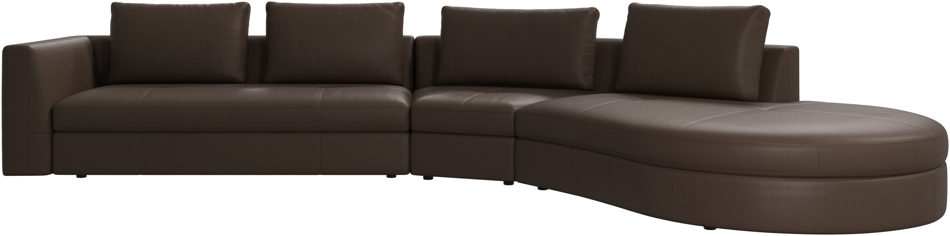 Bergamo sofa with round lounging unit,ライト