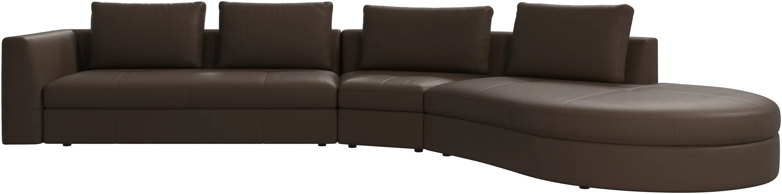 Bergamo sofa with round lounging unit,right