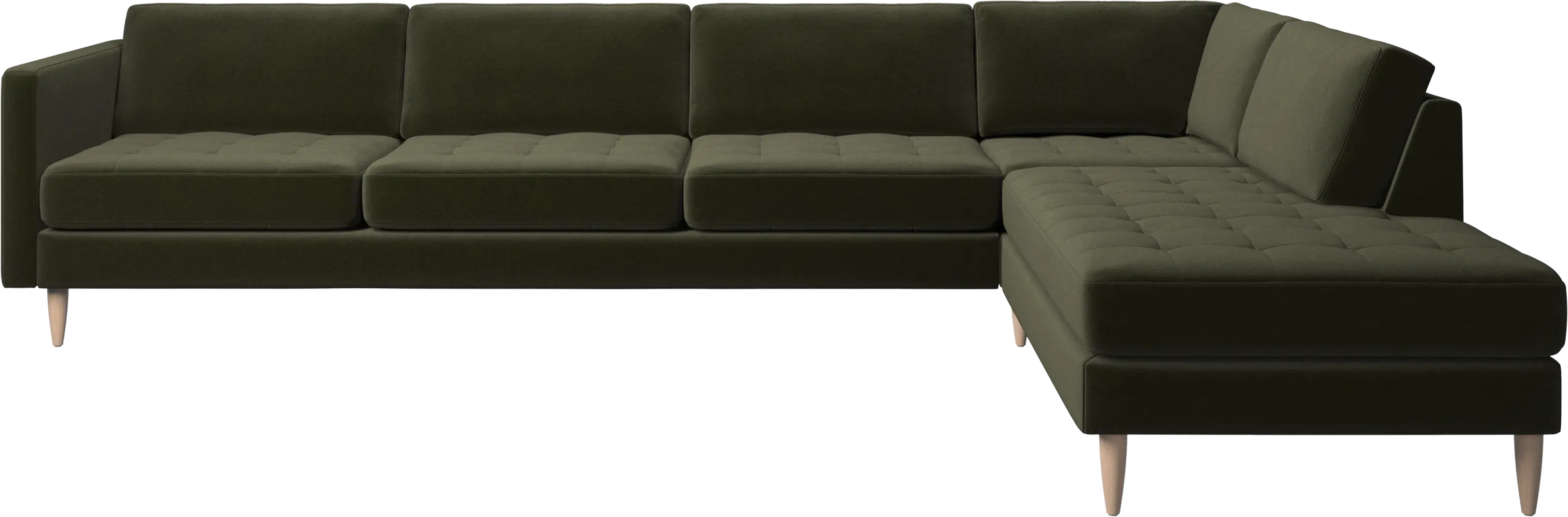 Osaka corner sofa with lounging unit, tufted seat