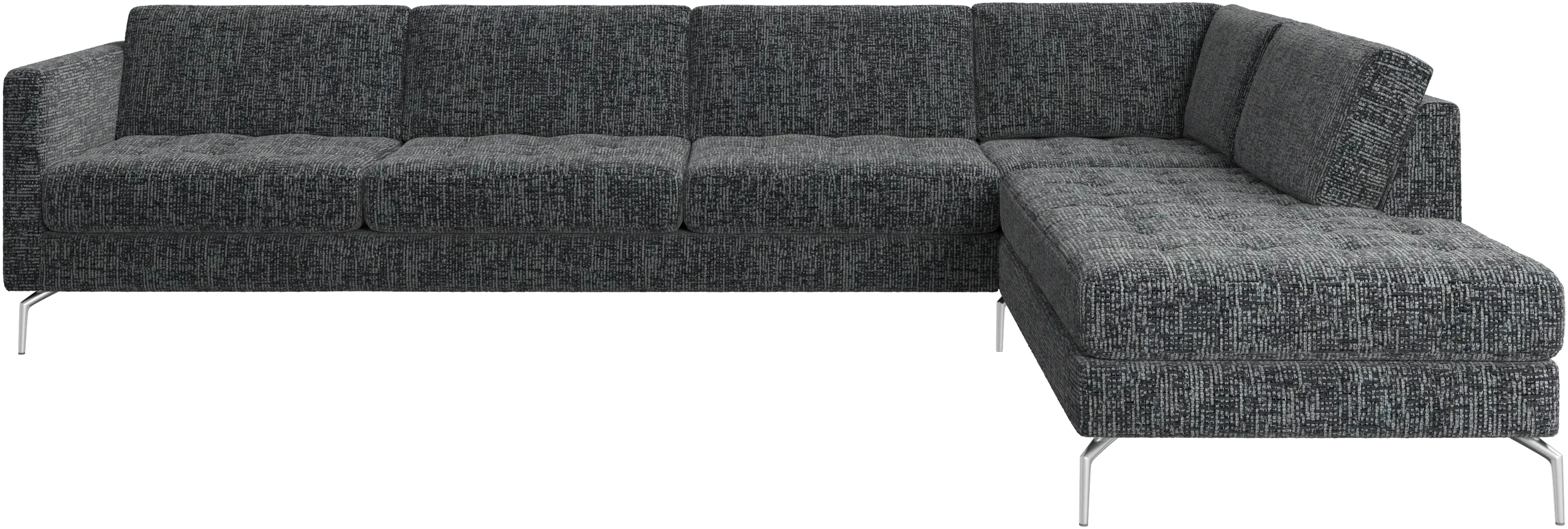 Osaka corner sofa with lounging unit, tufted seat