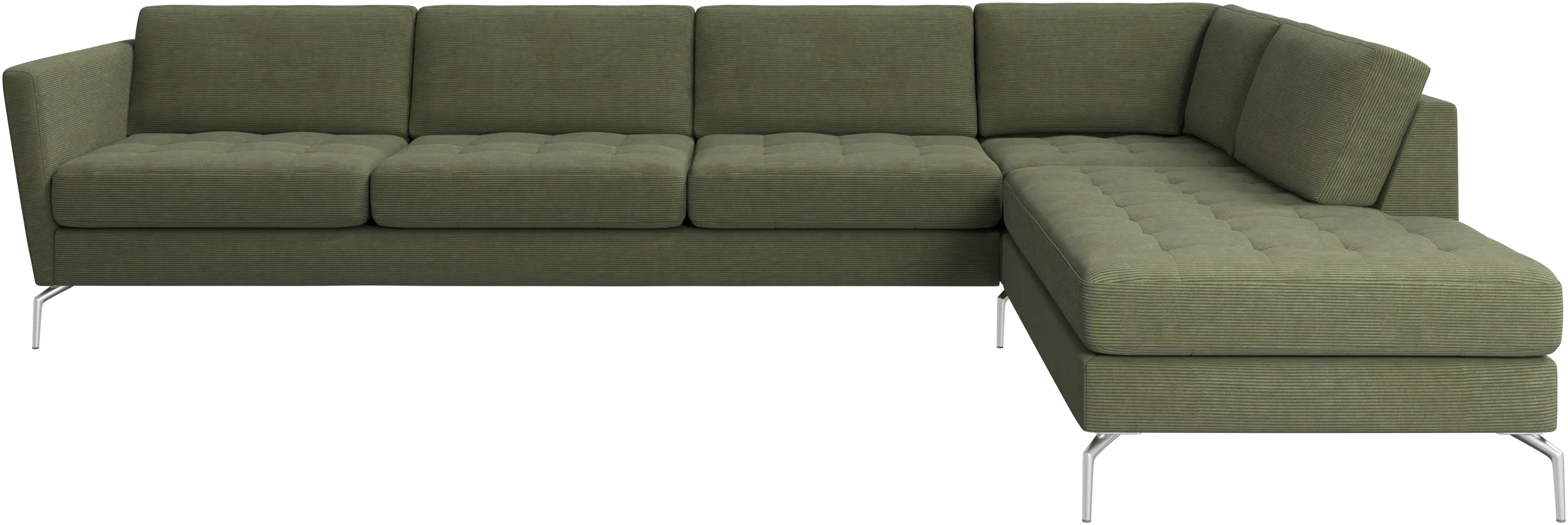 Osaka corner sofa with lounging unit, tufted seat