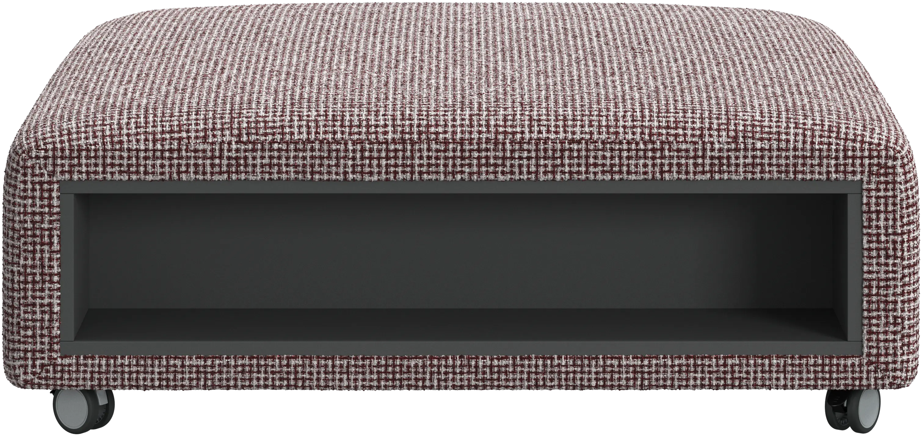 Hampton footstool on wheels with storage left and right sides