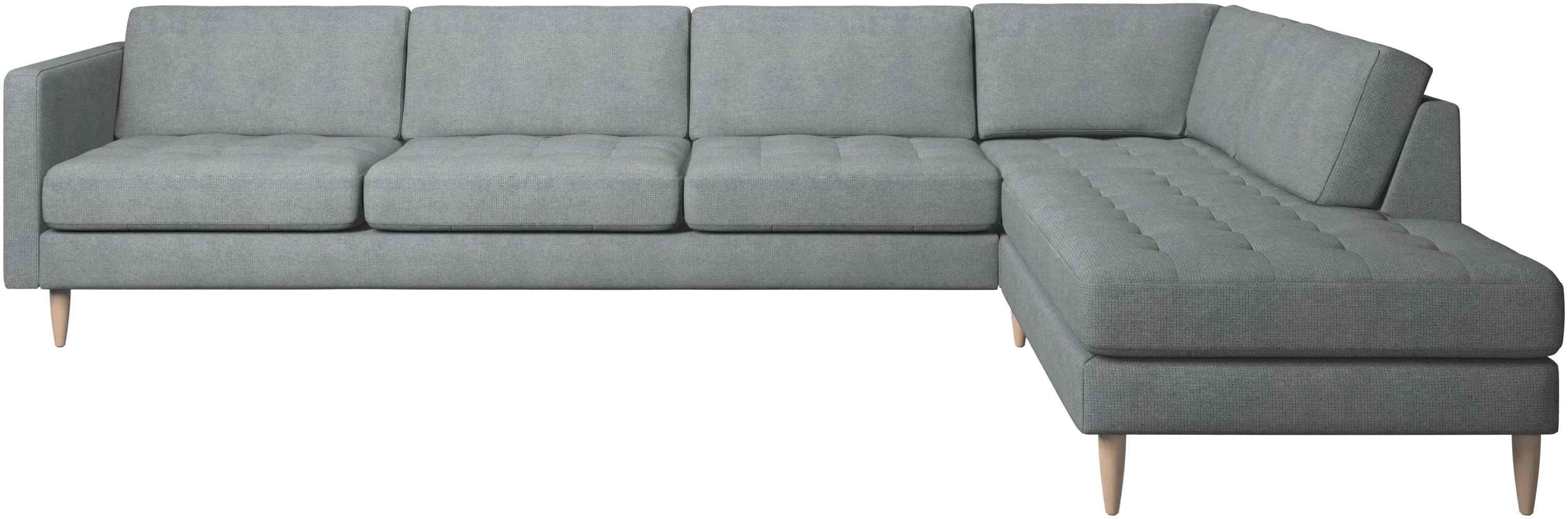 Osaka corner sofa with lounging unit, tufted seat
